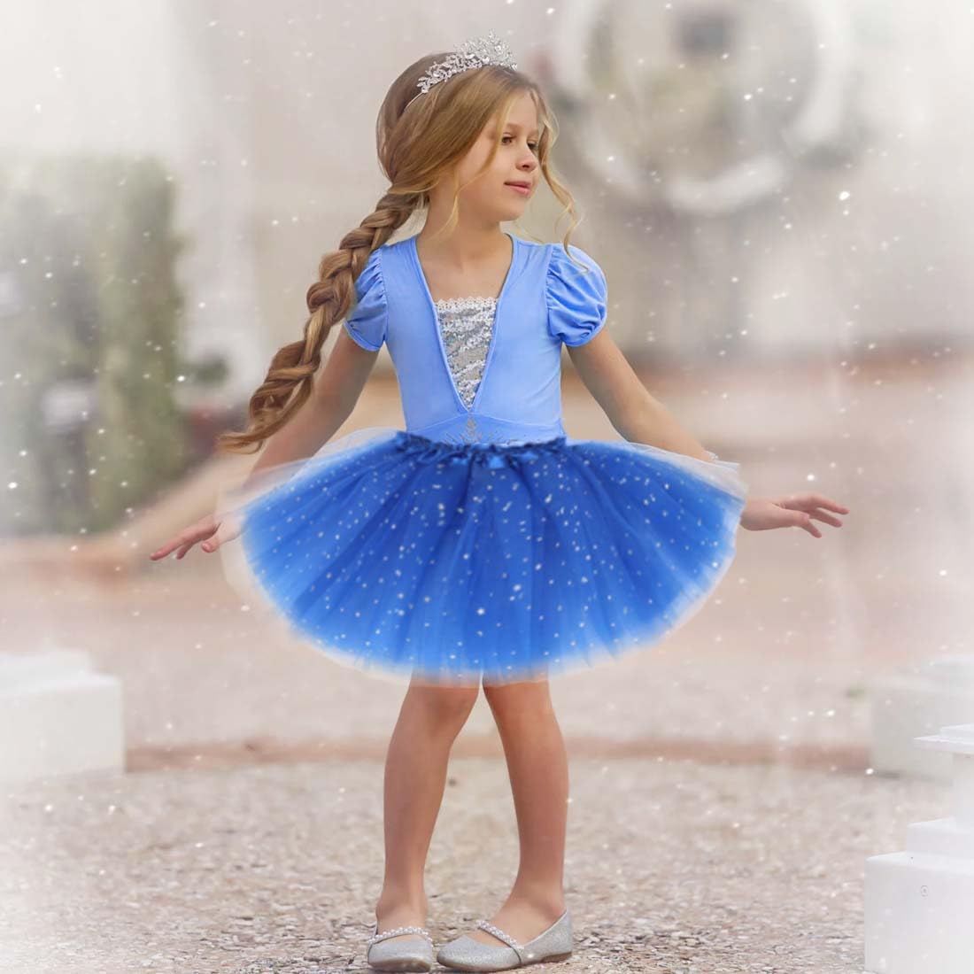 Falda tul niña azul 2-7 años tutus para niñas