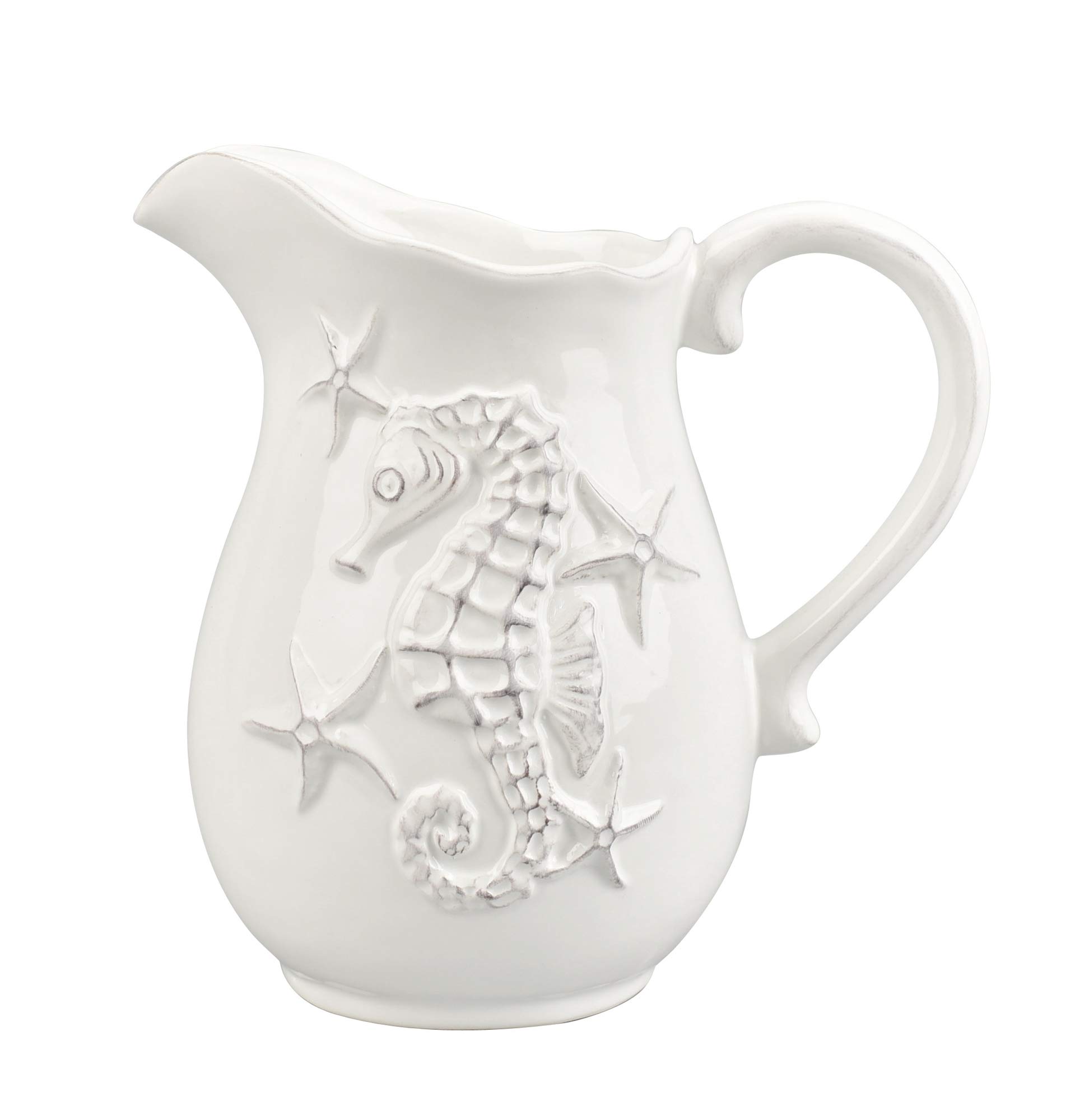 Blue Sky Ceramics Laguna Coastal Pitcher White, Multi, (20450)