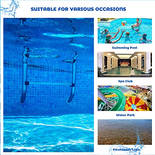 Escalera para piscina de acero inoxidable con 3 peldaños antideslizantes miniatura 7