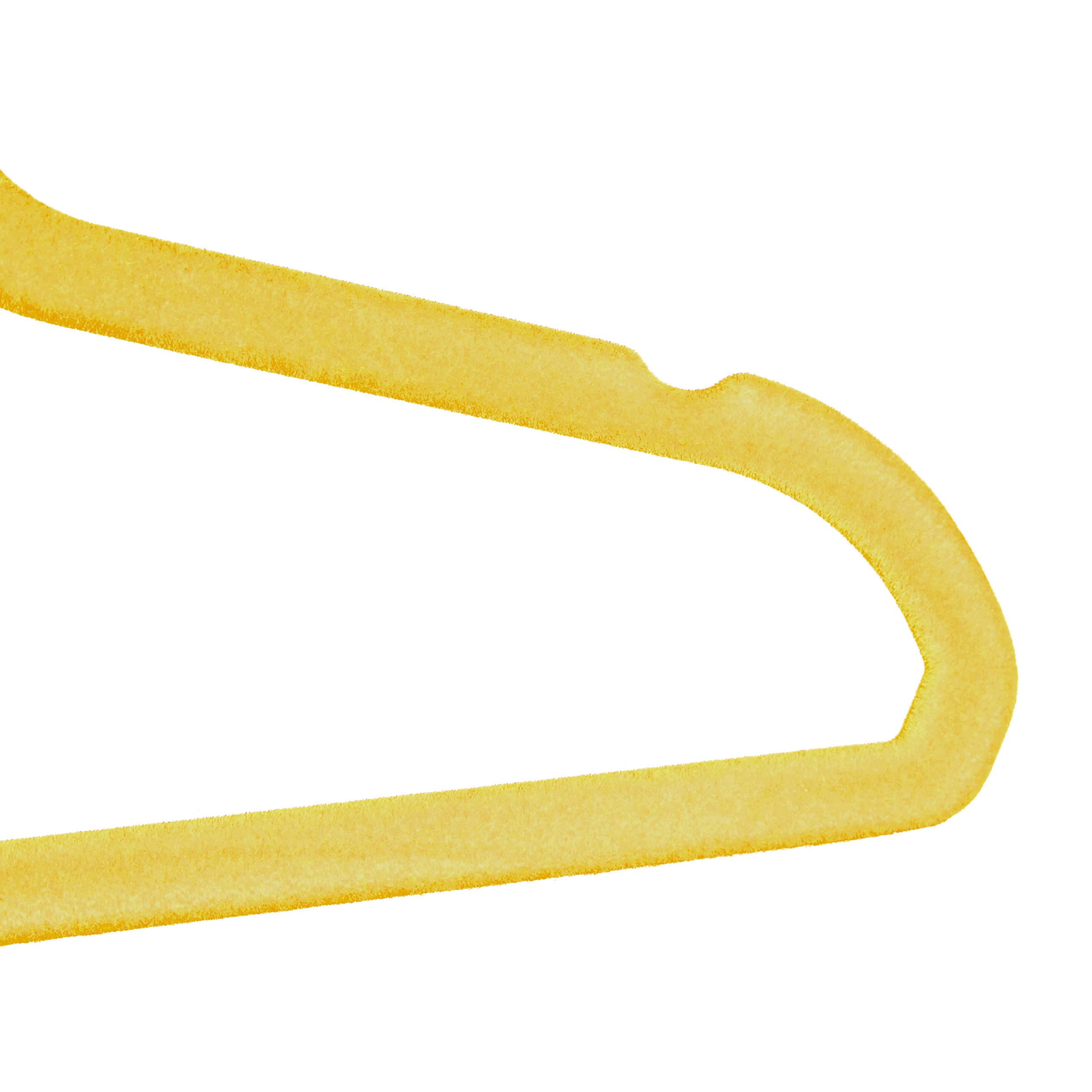 Relaxdays pack de 20 perchas infantiles, Plástico y terciopelo, Antideslizantes, 18 x 28 x 0,5 cm, Amarillo