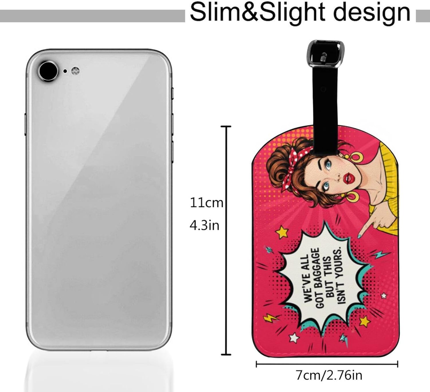 Funnny Quote Luggage Tag for Suitcases,Women Isn't Yours PU Leather Baggage Tags Bag Tags Travel Id Label for Luggage Women Men -1 Piece image 4
