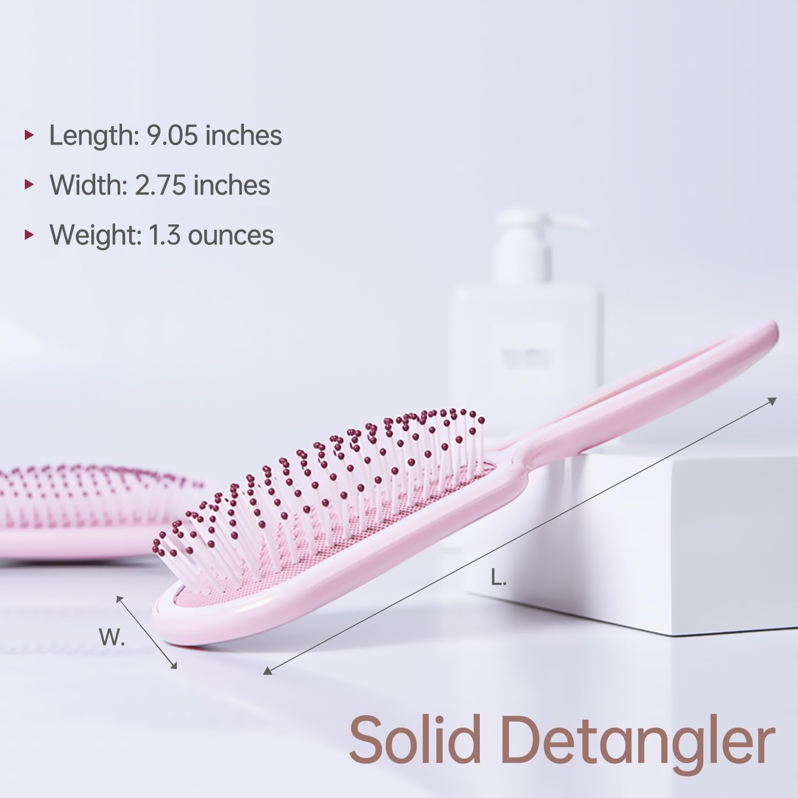 Haarbürste für Frauen, Rosa Entwirrungsbürste Reisegröße, Entwirrende Haarbürste für schmerzfreies Bürsten auf allen Haartypen, Rosa, 1 Packung
