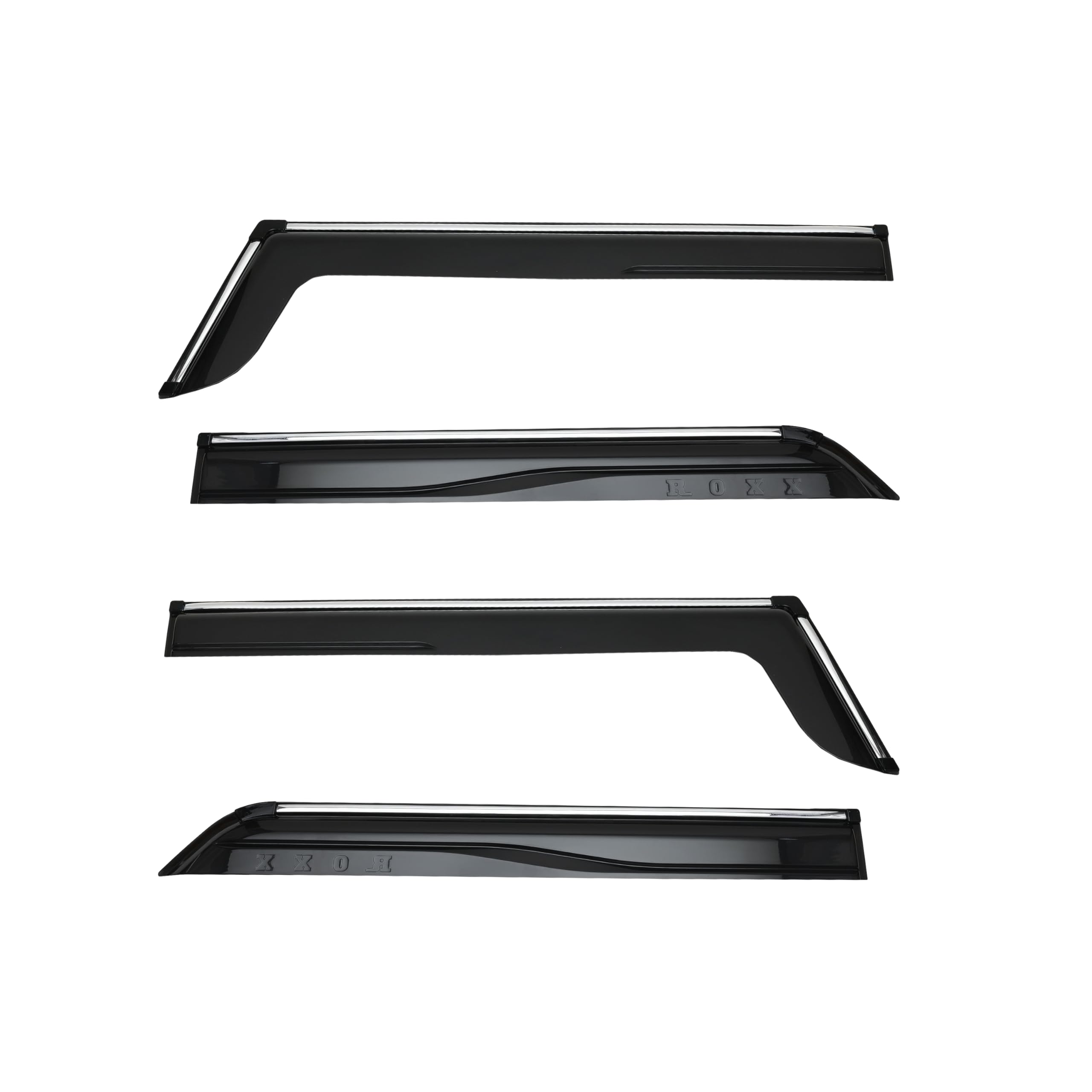 AUTOMANTRA Unbreakable Chrome Line Door Visor for Thar Roxx (Set
