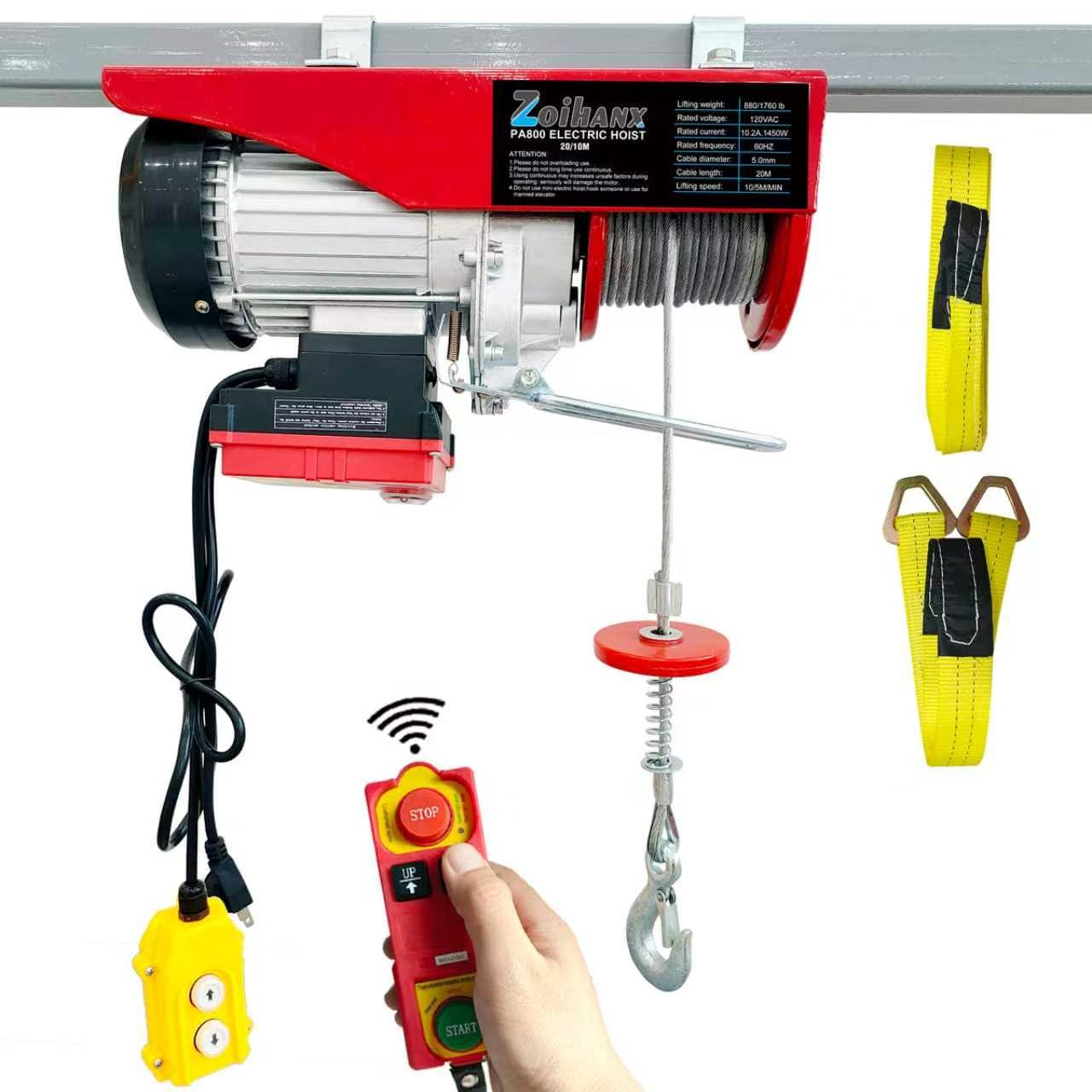 1760LBS Electric Hoist - Wireless & Wired Remote Control -1