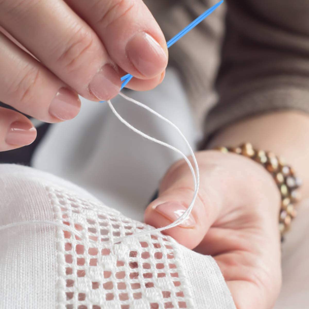 10/20/30/40/50 pezzi Aghi da cuco in plastica, aghi in plastica per