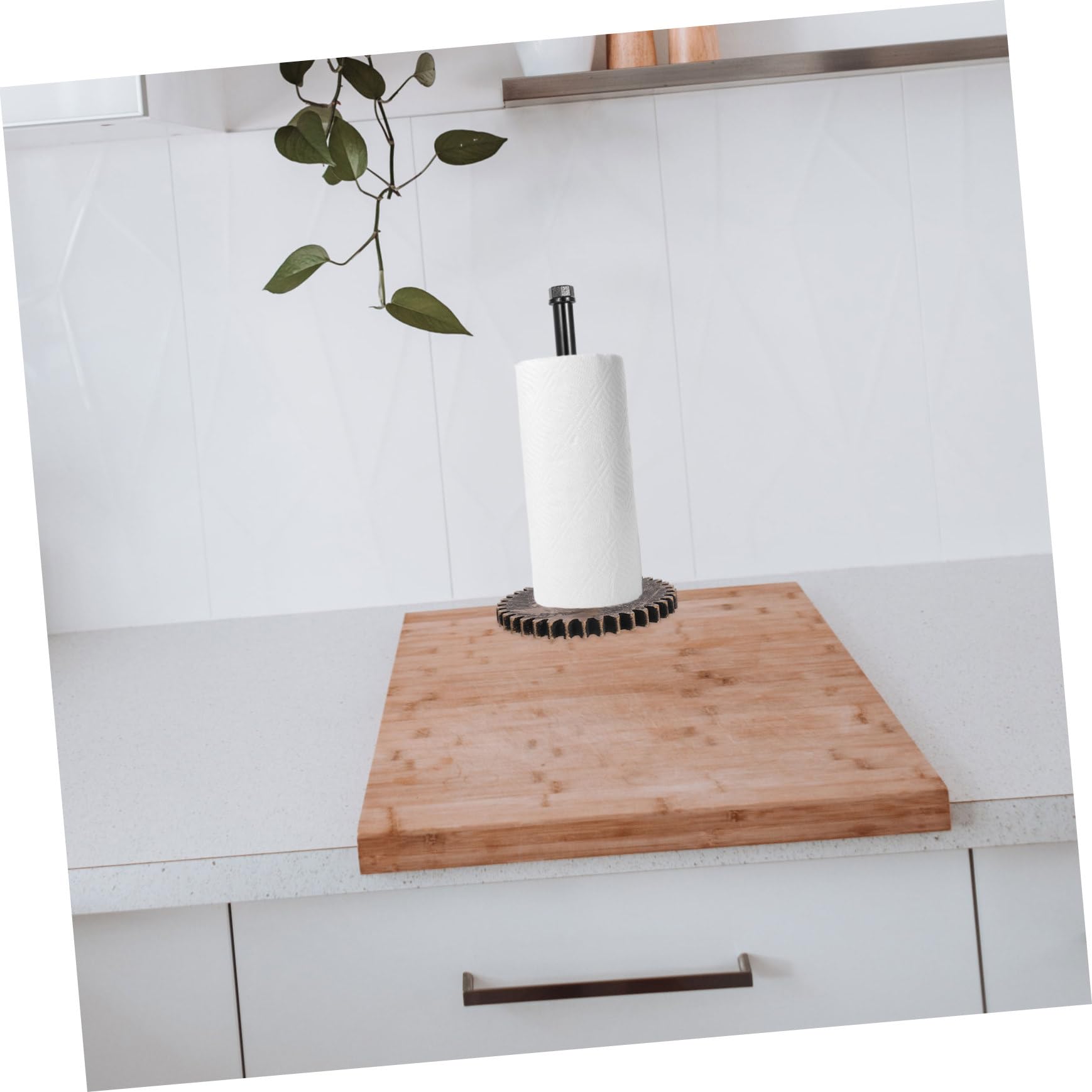 Portarotolo Carta Cucina in Ferro Nero Stile Industriale Vintage | Supporto a Tubo D'acqua, per Spazi Cucina e Bar, Compatibile Pezzi e Pellicola