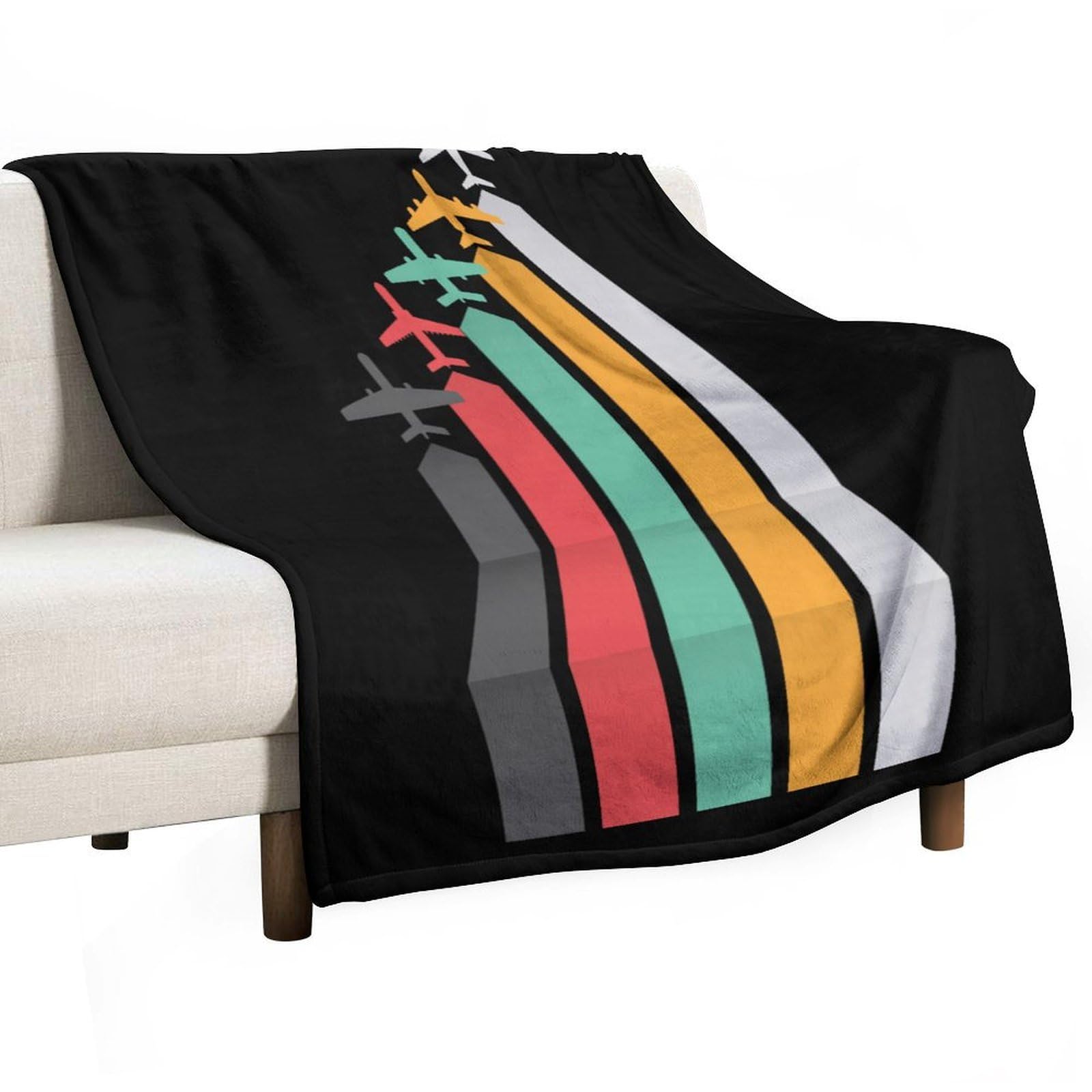Cgsbngha Style Airplane Flannel Fleece Blanket Lightweight Soft Throw Blankets For Sofa Couch Bed Chair