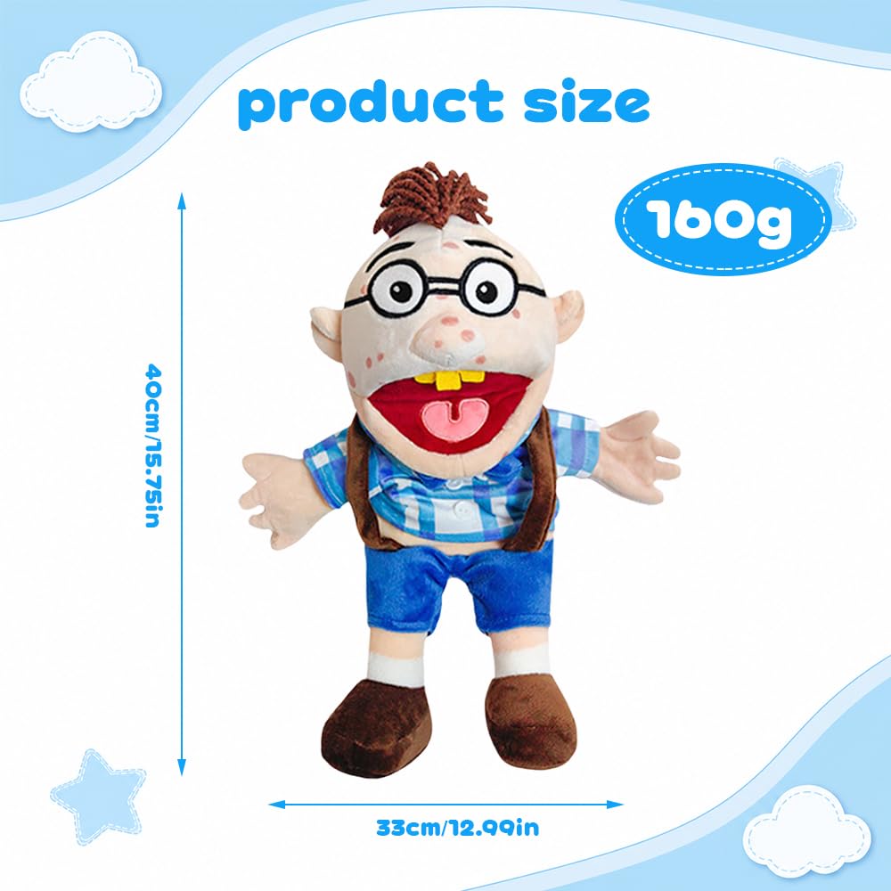 NKFBEV Jeffy Puppet Plush Toy Doll, 40cm Jeffy Hand Puppets with Working Mouth - Image 2