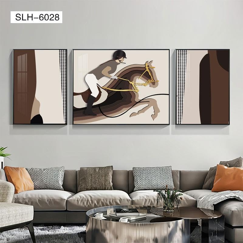 抽象 リビングルーム装飾画 gy Amazon.com: Ecqizer 抽象画轻奢现代装饰画客厅三联画挂画时尚简约麋鹿