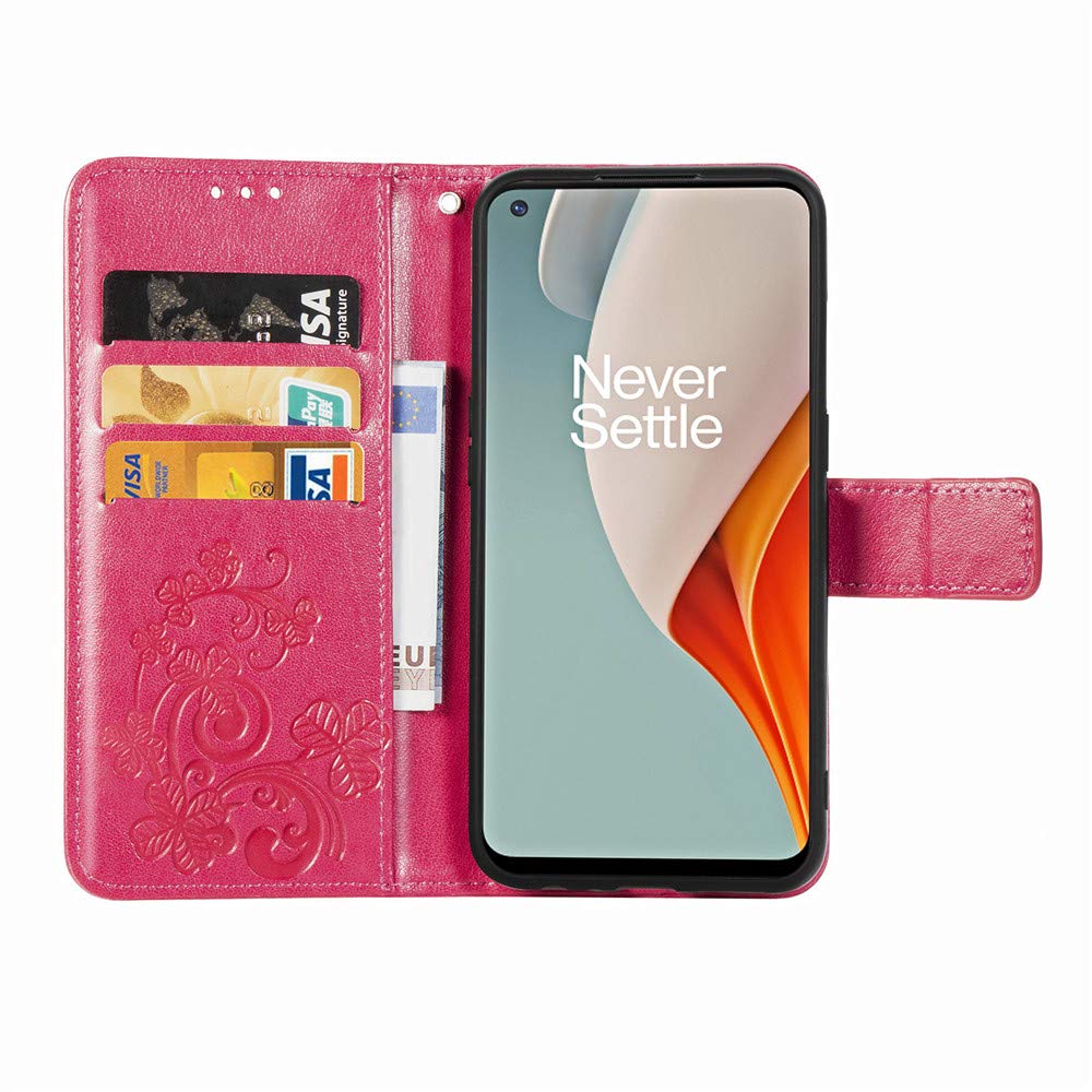 Cotdinfor Custodia Con Carte E Supporto Per OnePlus Nord N100 – Pelle PU Con Farfalle, Rosa - 3