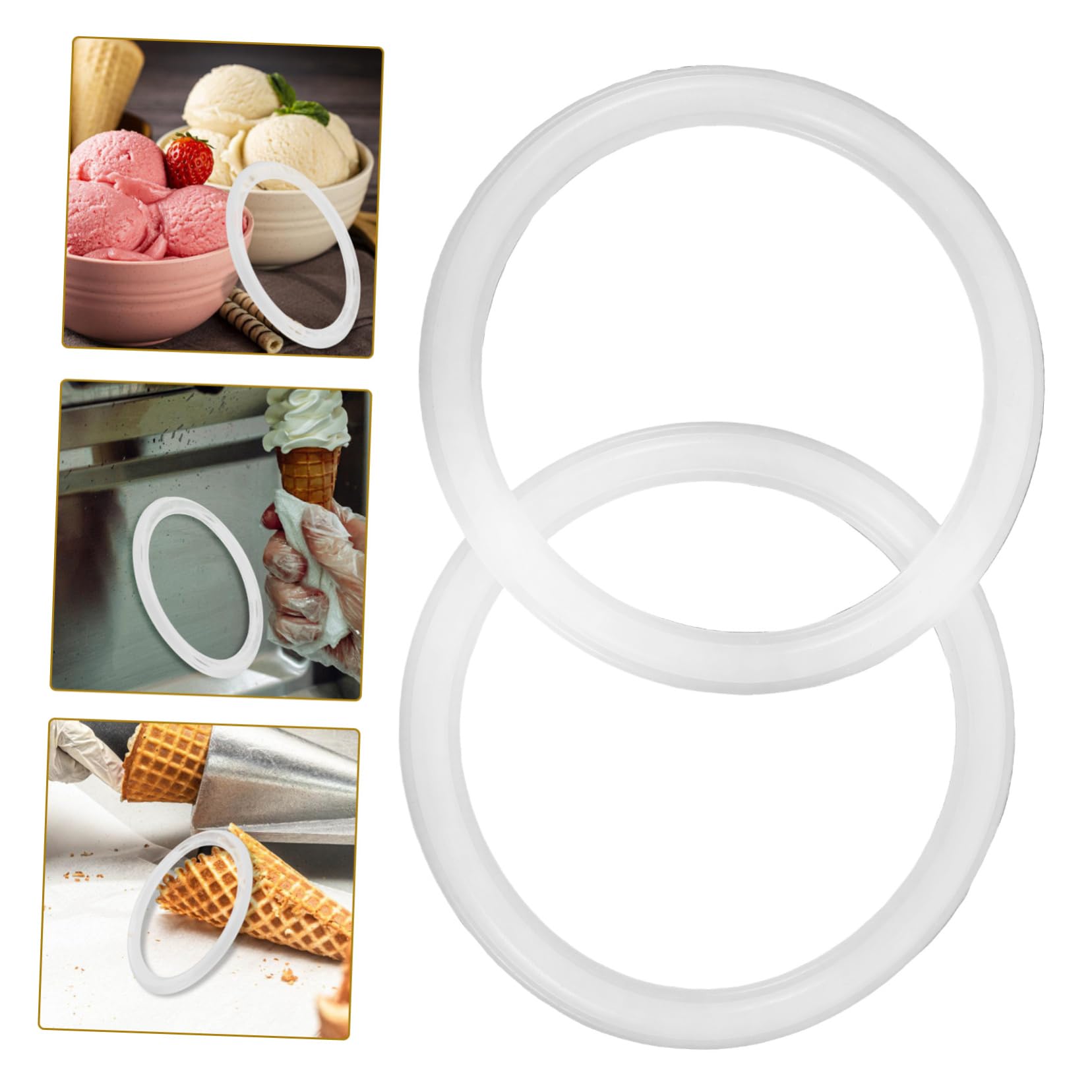 IMIKEYA 3 Set Accessori Per Macchine Da Gelato Accessori Per Gelato Parti Della Gelatiera Anelli Di Tenuta Di Ricambio Anello Di Tenuta Del Gelato Gel Di Silice Bianca 2 Pezzi * 3
