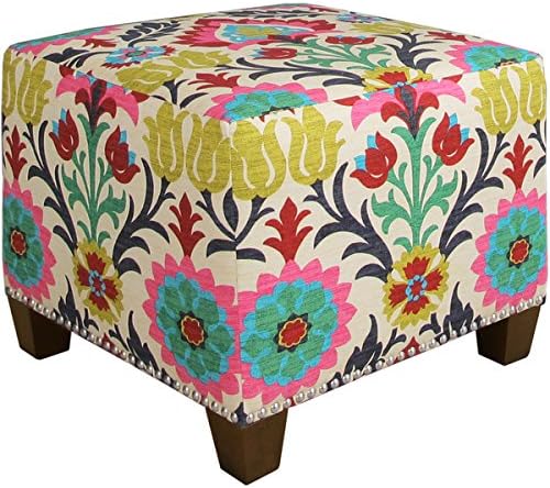 Skyline Furniture Santa Maria Desert Flower Nail Button Ottoman