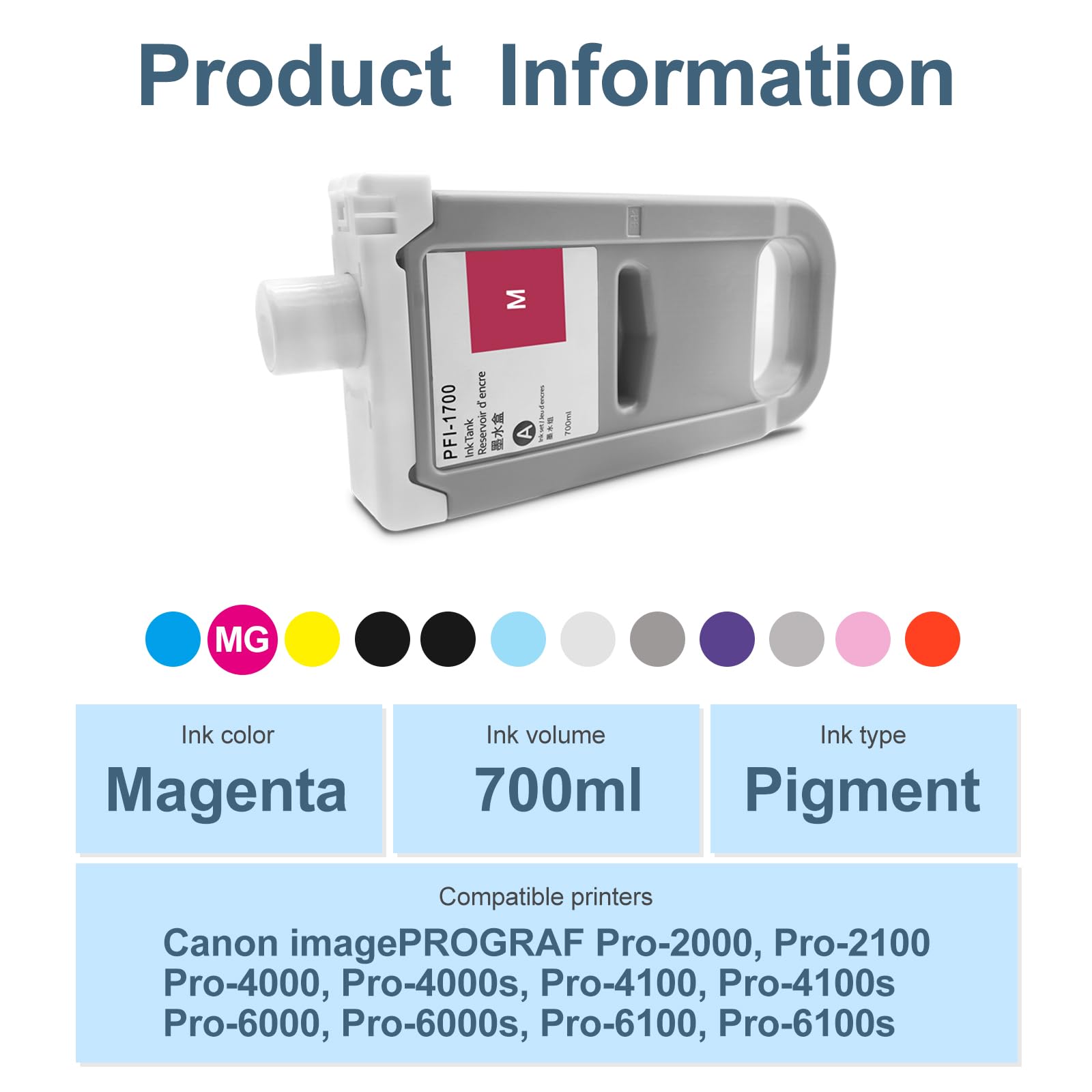 Amazon.co.jp: KSI 互換インクカートリッジ Canon PFI-1700(700ML 12色