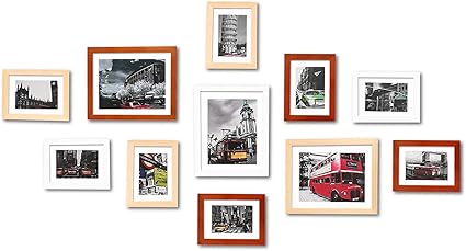 Amazon おしゃれ 北欧 壁掛け 写真立て 11点セット オリジナル オレンジ ホワイト 格木致尚 フォトフレーム