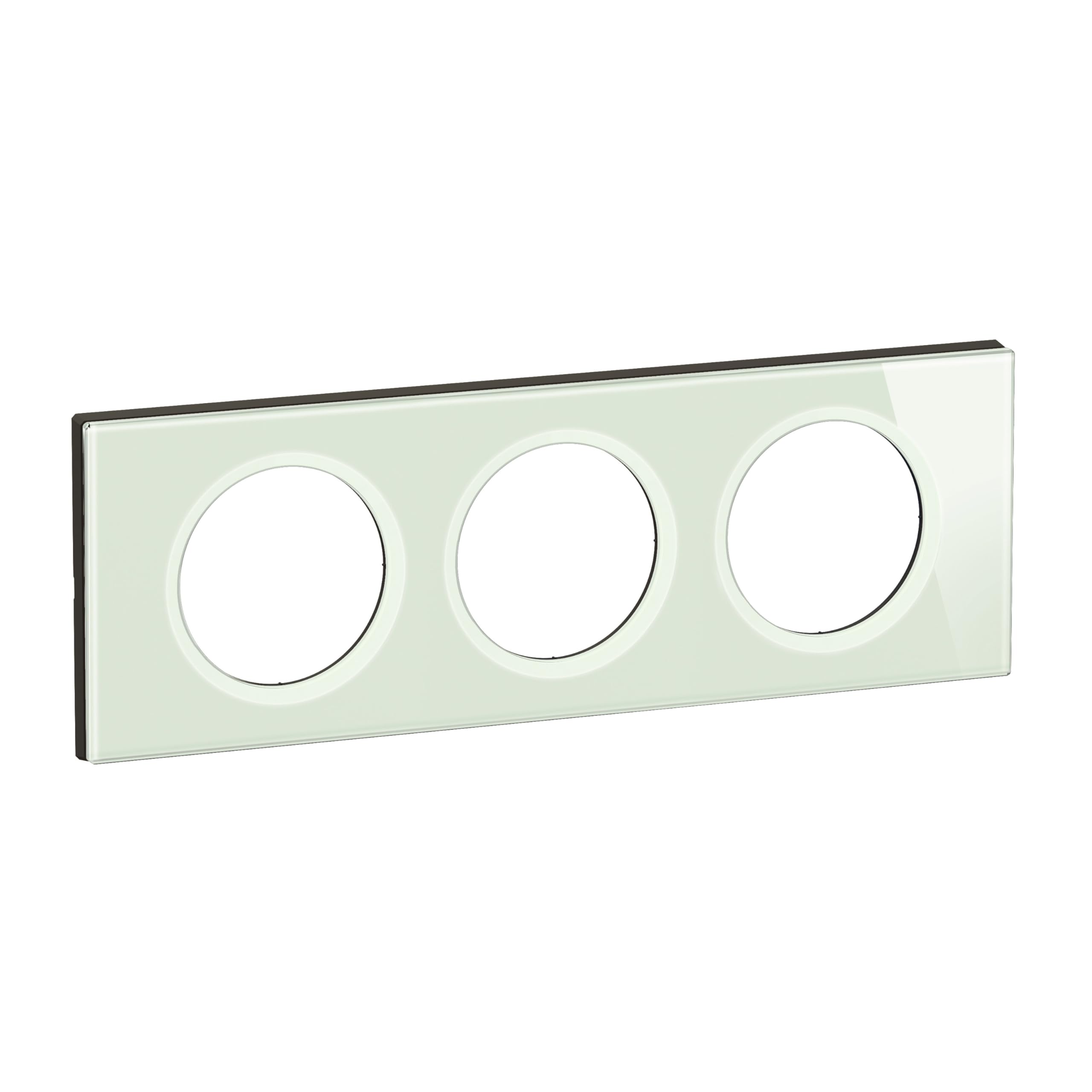 LEGRAND - Plaque Céliane - Plaque de Finition pour Prises et Interrupteurs Céliane - 3 postes - Verre opale Blanc