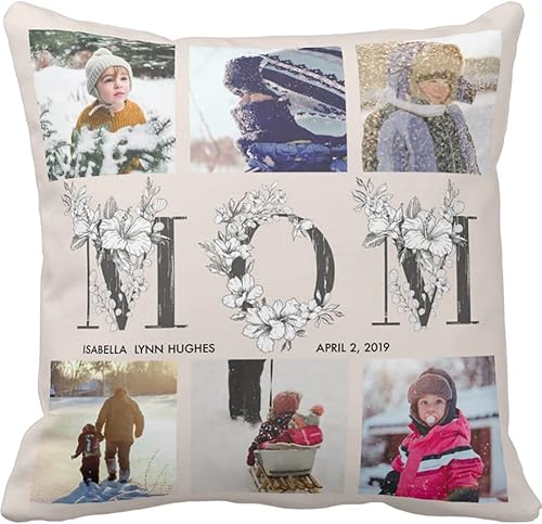 Miniatura 2 de Almohada personalizada, almohada personalizada con imagen y nombre, incluyendo funda e inserción. Impresión a todo color en ambos lados ultra suave.