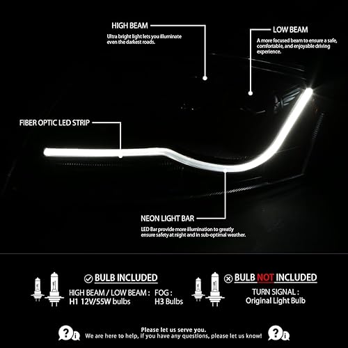 Miniatura 2 de AUTOZENSATION Compatible con Audi TT 1999-2006 con faro halógeno de stock LED Light Bar Smoke Proyector Faros L + R Pair