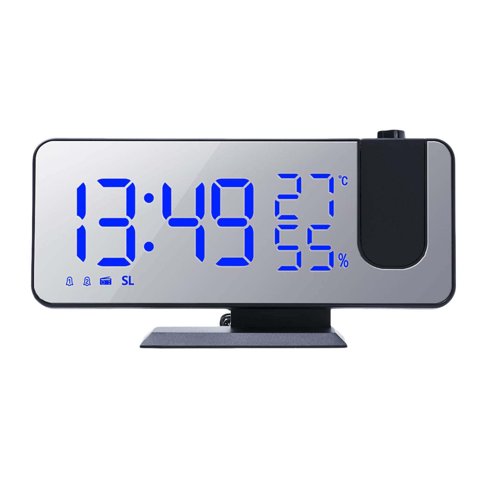 rockible Reloj Despertador Digital Proyector de Pared con Pantalla LED de 7.3pulgadas Incorporado Control de Volumen y Digital