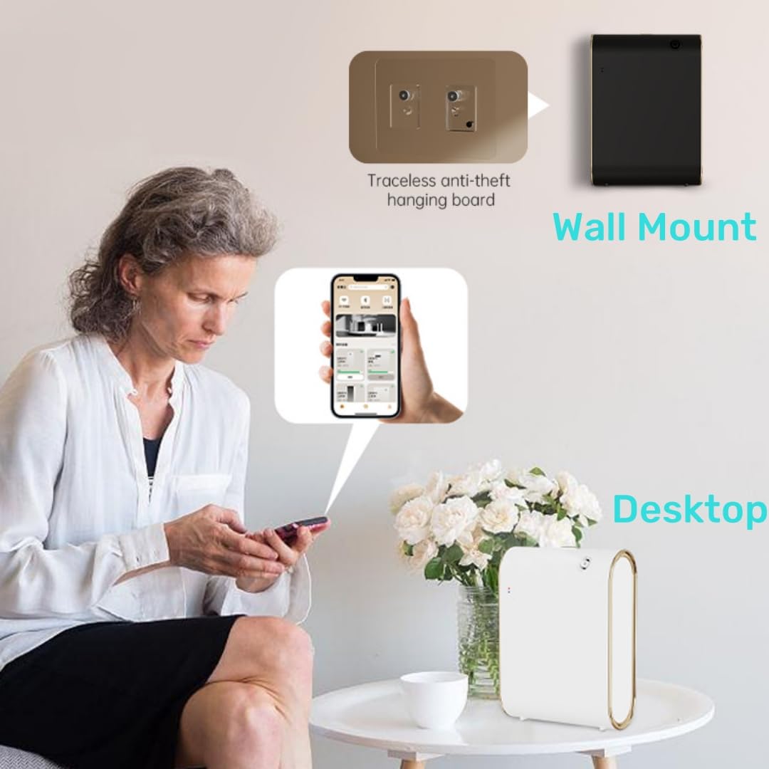 Diffusore di aromi senz'acqua Macchina intelligente per casa, hotel, spa, ufficio, tecnologia fredda, diffusore di aromi collezione hotel, Bluetooth e app per tutta la casa, 350 ml (nero)