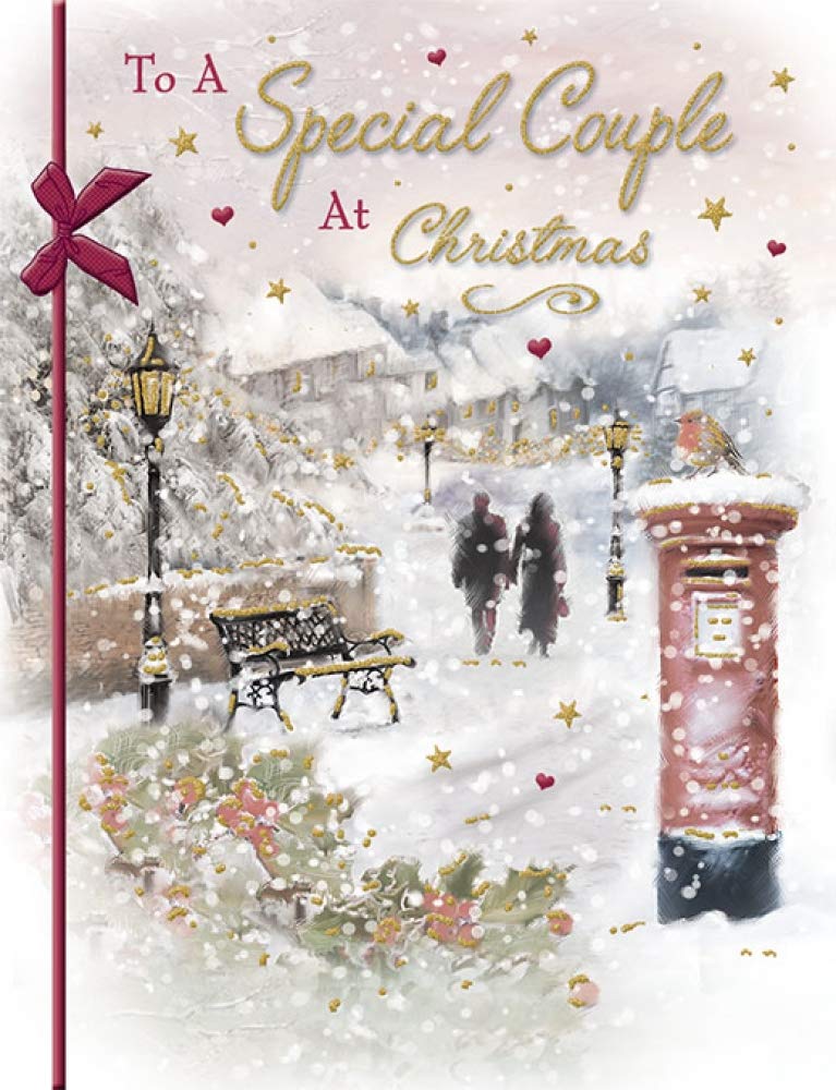 Piccadilly Greetings Weihnachtskarte „Neffe & Ehefrau“ Mit Hirsch-Motiv – 20,3 X 15,2 Cm, Inkl. Umschlag, Made In UK