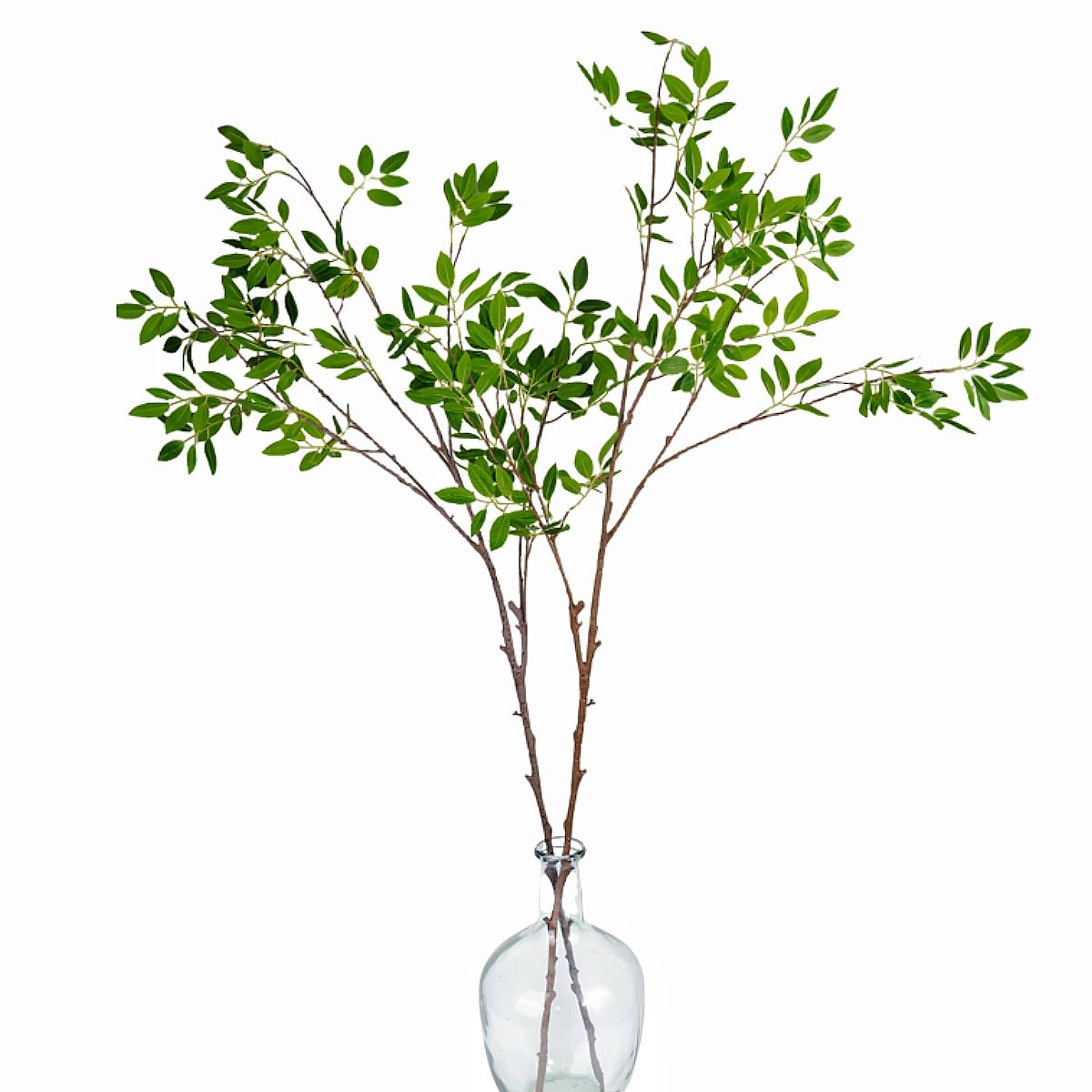 Avoik 2Pcs Artificial Plants Greenery Stems, 47" Tall Faux Green Branches Fake Plants Long Stem Leaves Ficus Twig Green Plant for Home Office Hotel Vase Wedding Party Garden Decor