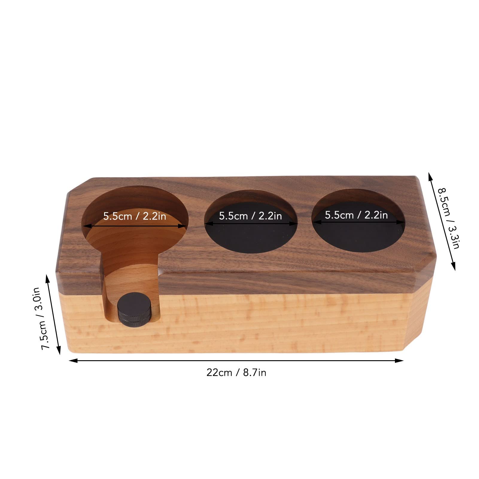Estación de Apisonamiento de Nogal de Haya, Soporte de Manipulación de café para Distribuidor de Portafiltros de 51 54 58 Mm, Alfombrilla de Apisonamiento de café de Madera Segura (Talla S)