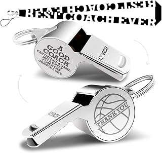 Whistle Thank You Basketball Gifts for Coaches Teachers Whistle Emergency Coach Referee Lifeguard Loud Whistle for Men Women Referees Coach School Sports Coaches Whistle with Lanyard Cheer Coach Gift.