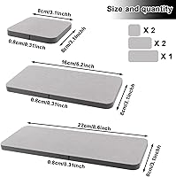Vista 2 de Juego de 5 posavasos de diatomita absorbentes de agua, soporte para jabón de tierra de diatomeas, bandeja de piedra absorbente de agua para jabones