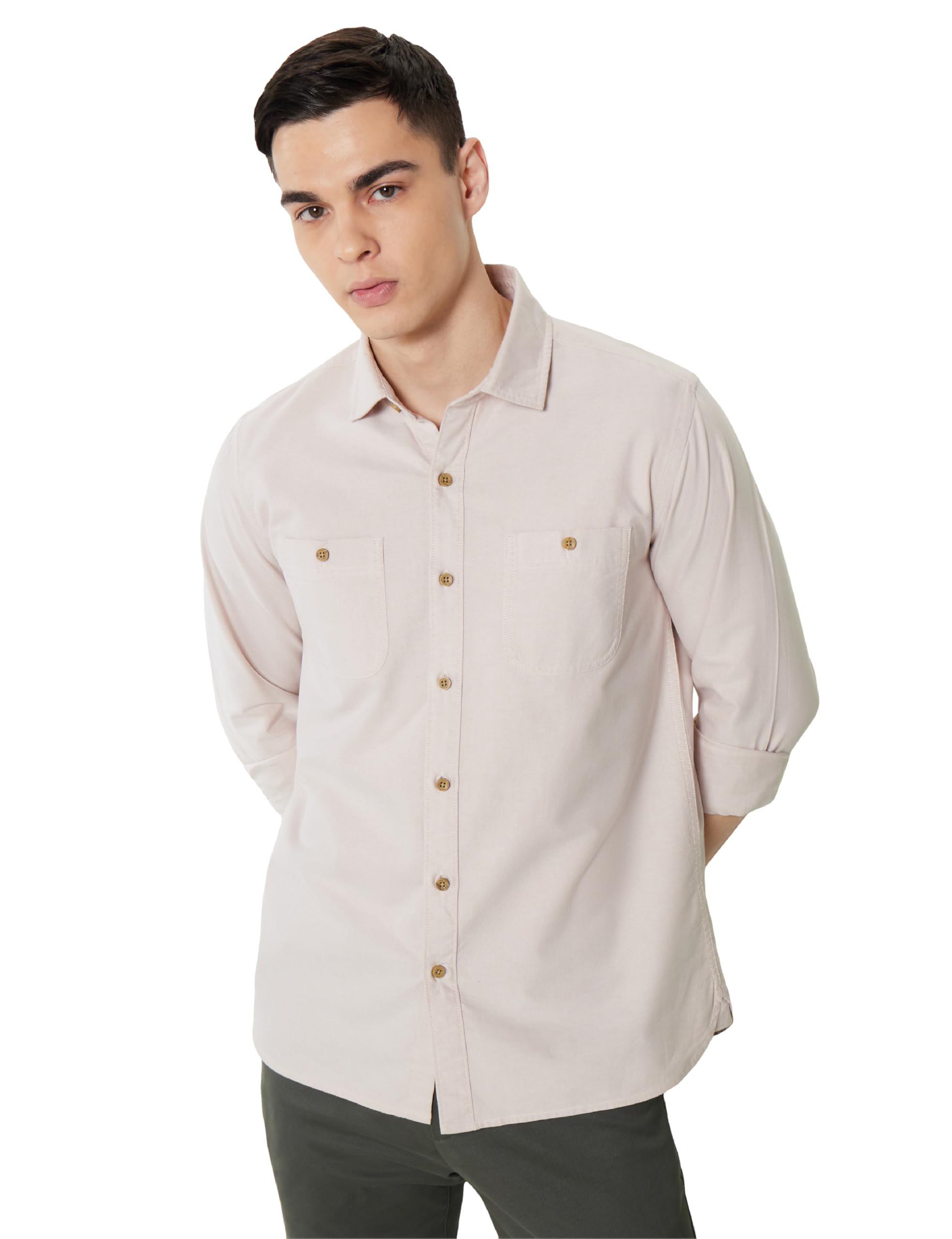 symbol premium Men's Casual Oxford Double Pocket Shirt - Regular Fit | Full Sleeve | Pure Cotton (Available in Plus Sizes)-picture-54