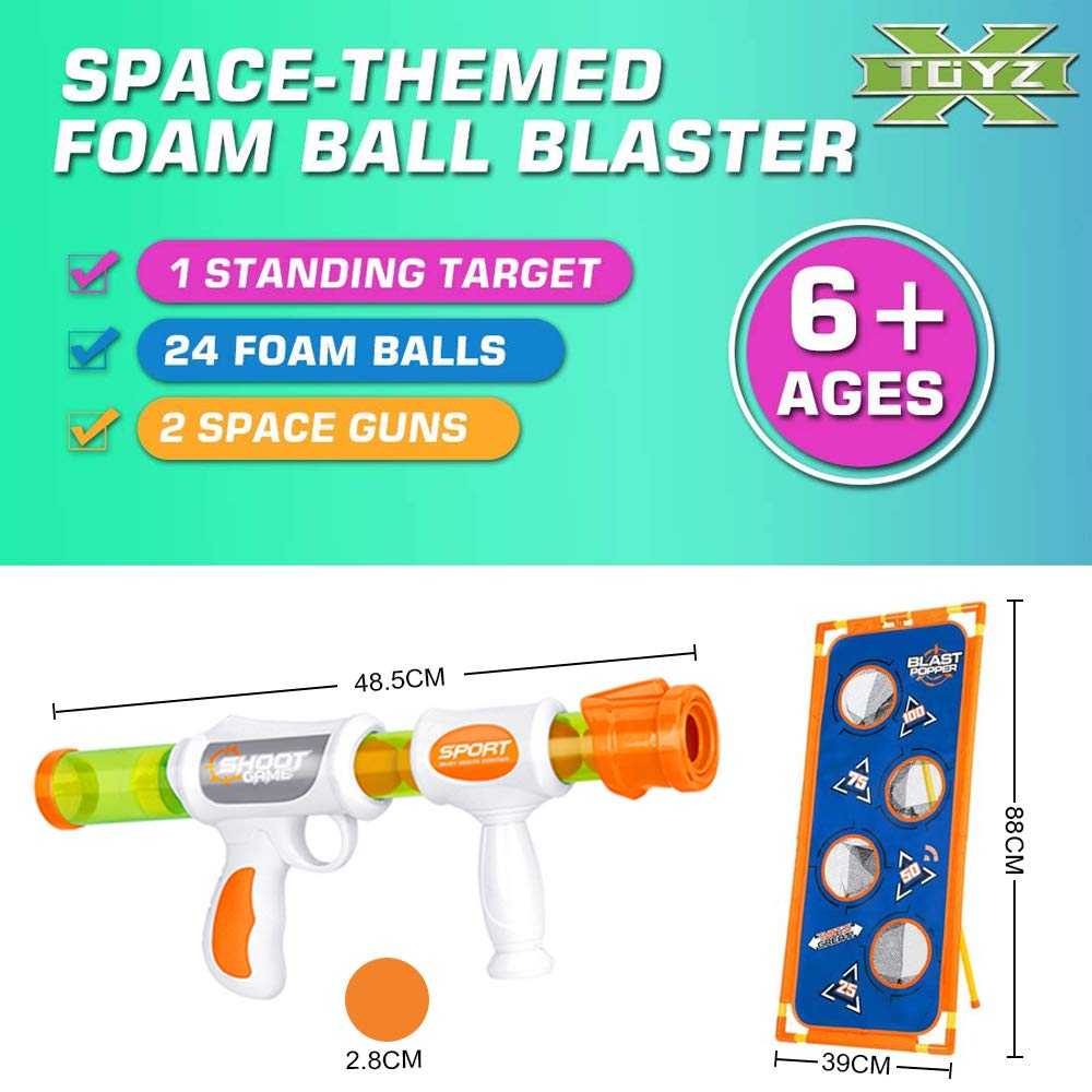 X TOYZ Shooting Game Toy for Kids Foam Ball Popper Blaster Air Toy Guns