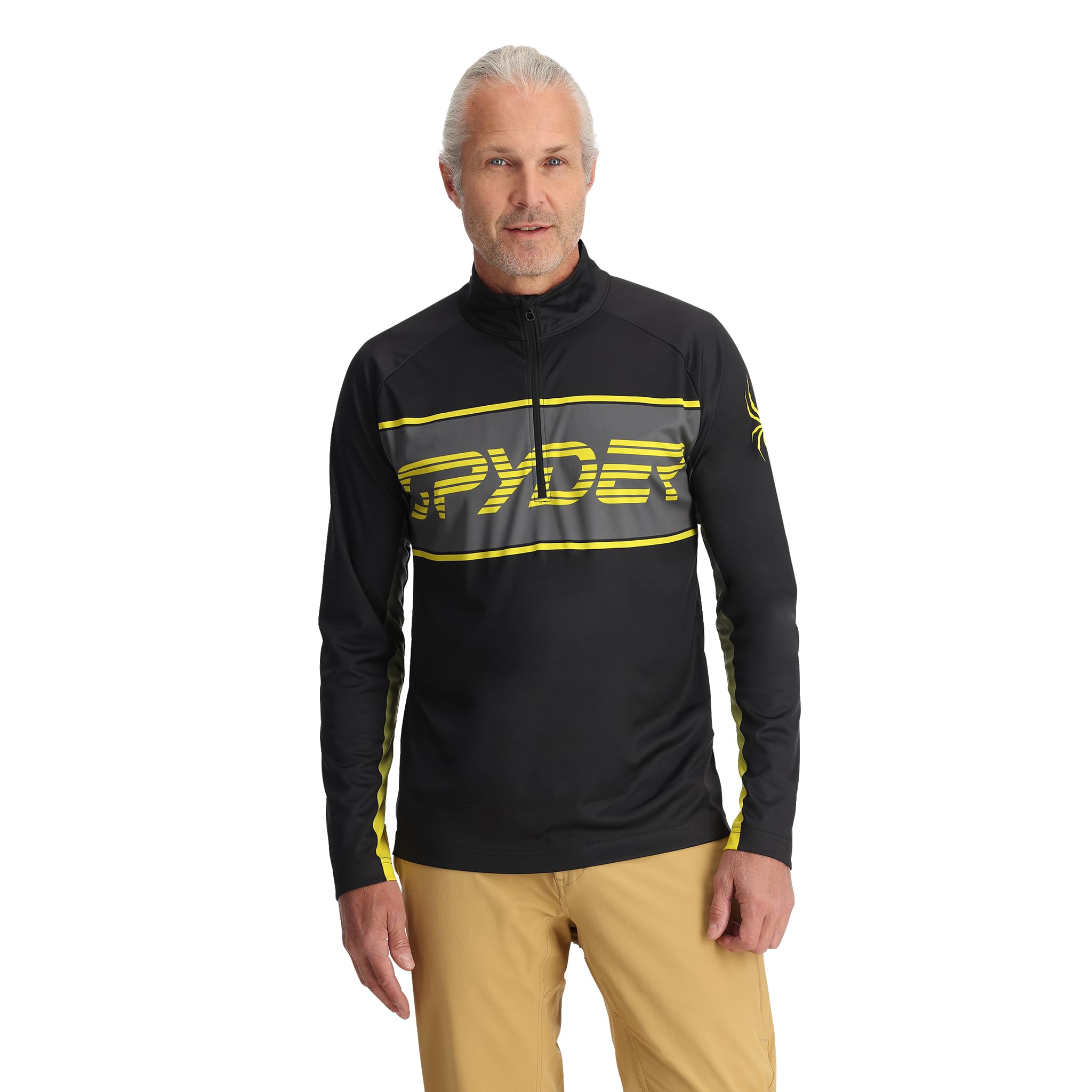 Spyder PARAMOUNT 1/2 ZIP, Men's, Acid Yellow, L