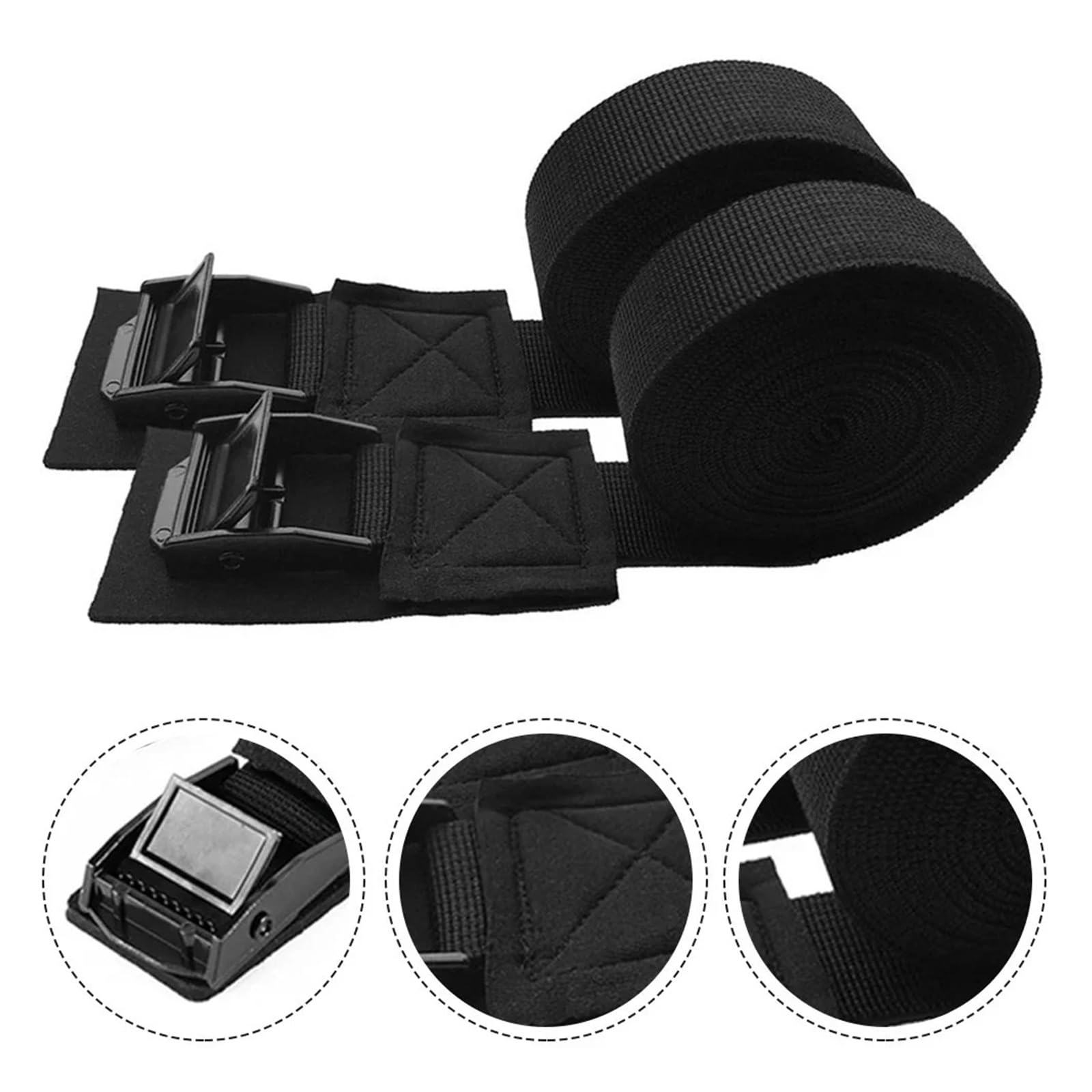 Cinghie di ancoraggio, 2 pezzi nuovi 2/3/4/5 m*2,5 cm cinghia di fissaggio nera resistente con cricchetto for bagagli, borse e carichi fibbia in metallo Dropshipping(4M)