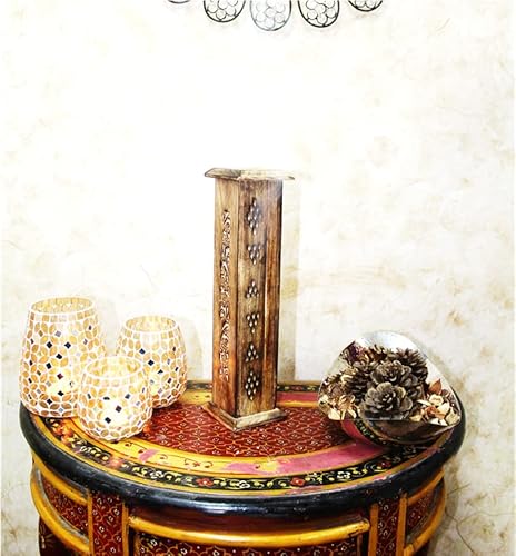 Hosley's Wood Farmhouse Incense Tower With 20 Incense Sticks - 12" High. Ideal Gift For Aromatherapy, Zen, Spa, Vastu, Reiki Chakra Votive Candle Garden Settings. Bulk Buy O4 #TOP2