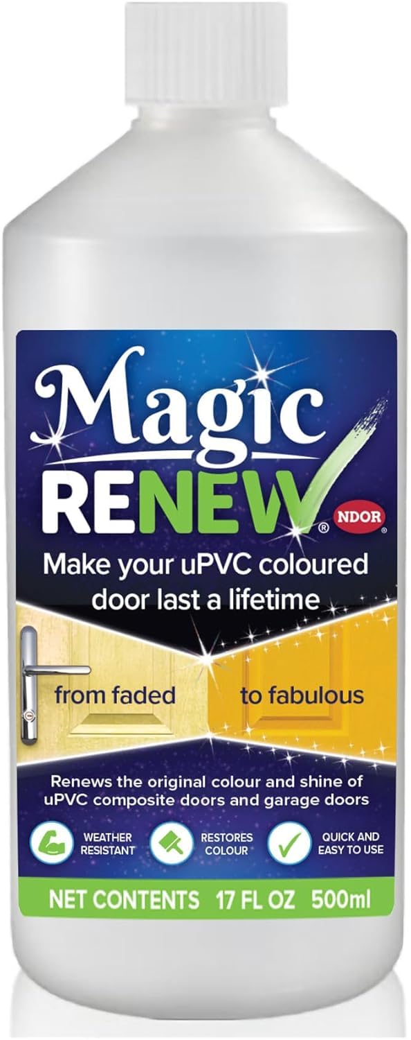 NDOR Magic Renew uPVC Door Colour Restorer, Weather Resistant, Faded uPVC Composite Door Restorer (500ml)