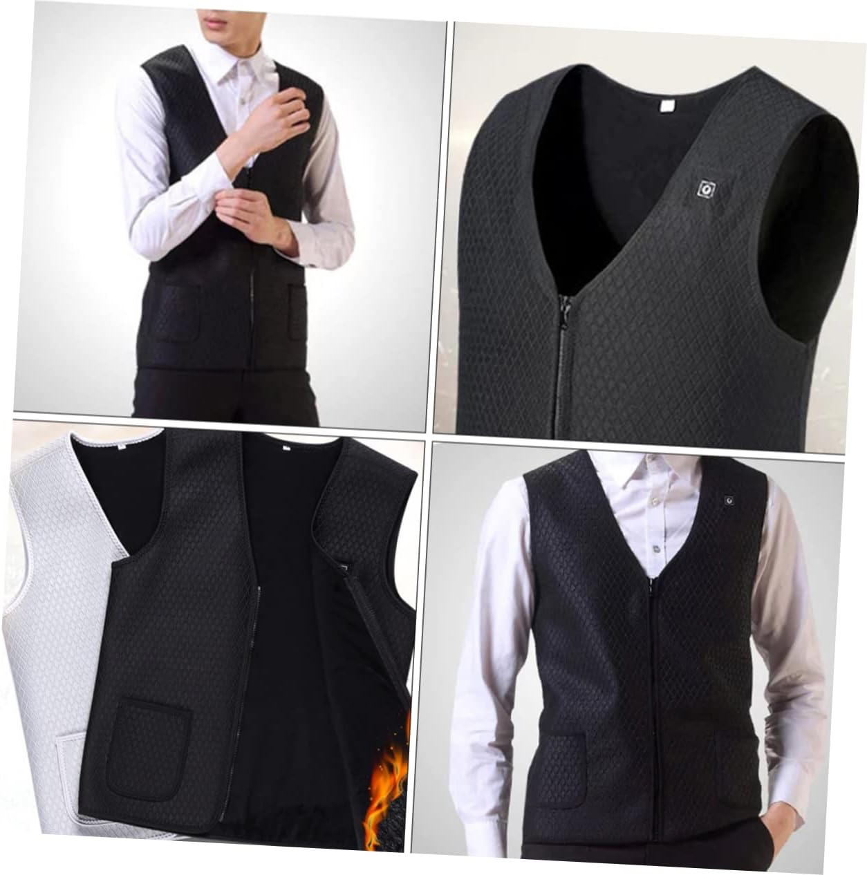 1pc Heated Vest for Men and Women Thermal Jacket Fast Heating Technology Lightweight Design Unisex Fit for Winter Warmth and Muscle Black Xxxl
