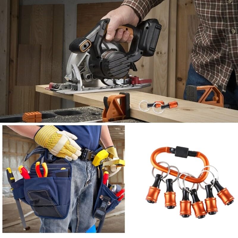 6Pcs Bit Holder Keychains 4inch Shank Screwdriver Bit Clip for Drill Bit