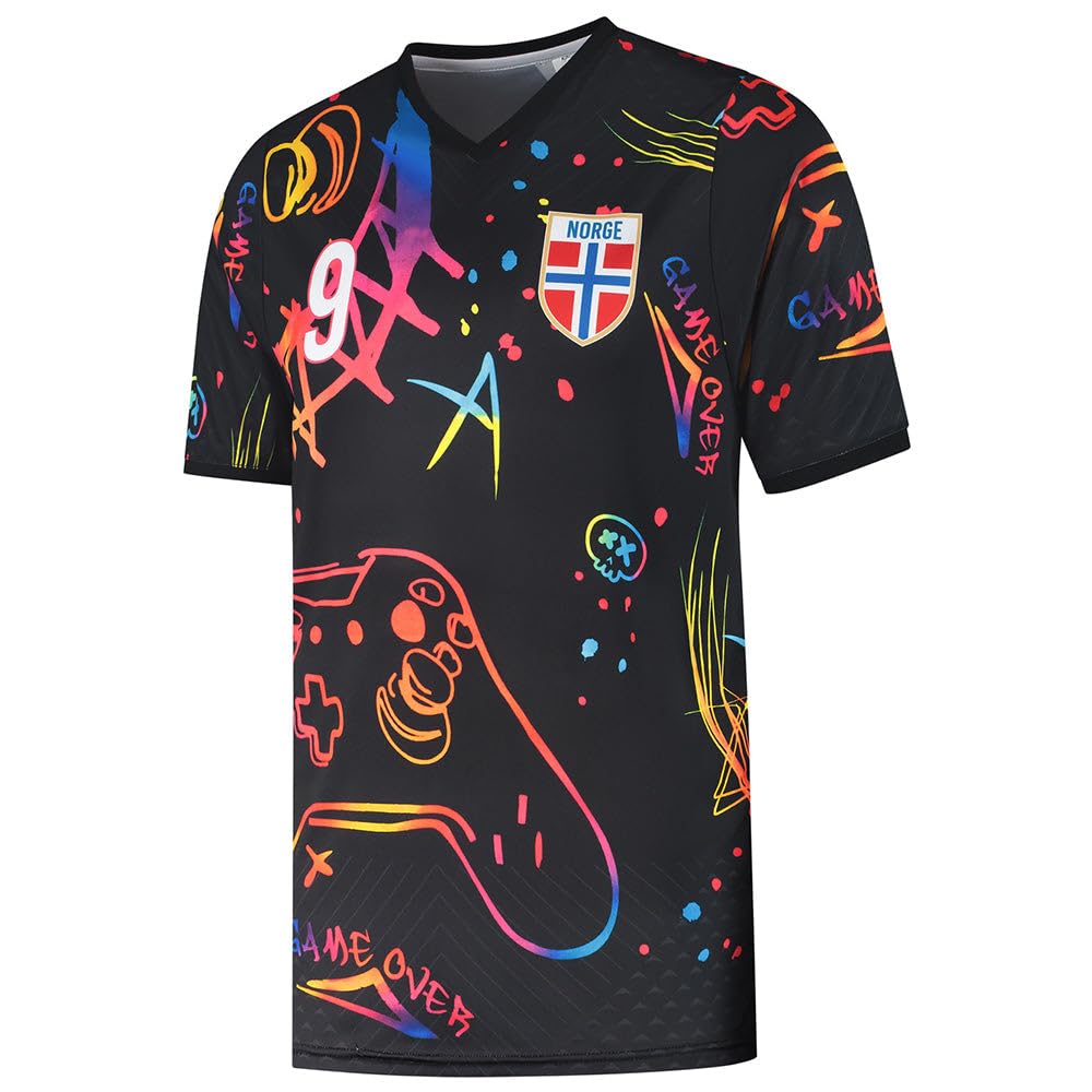 Norwegen Fußball Trikot Set Haaland - Gaming - Kinder und Erwachsene - Jungen - Herren - Sportsachen - Geschenke - Sport t Shirt - Sportbekleidung