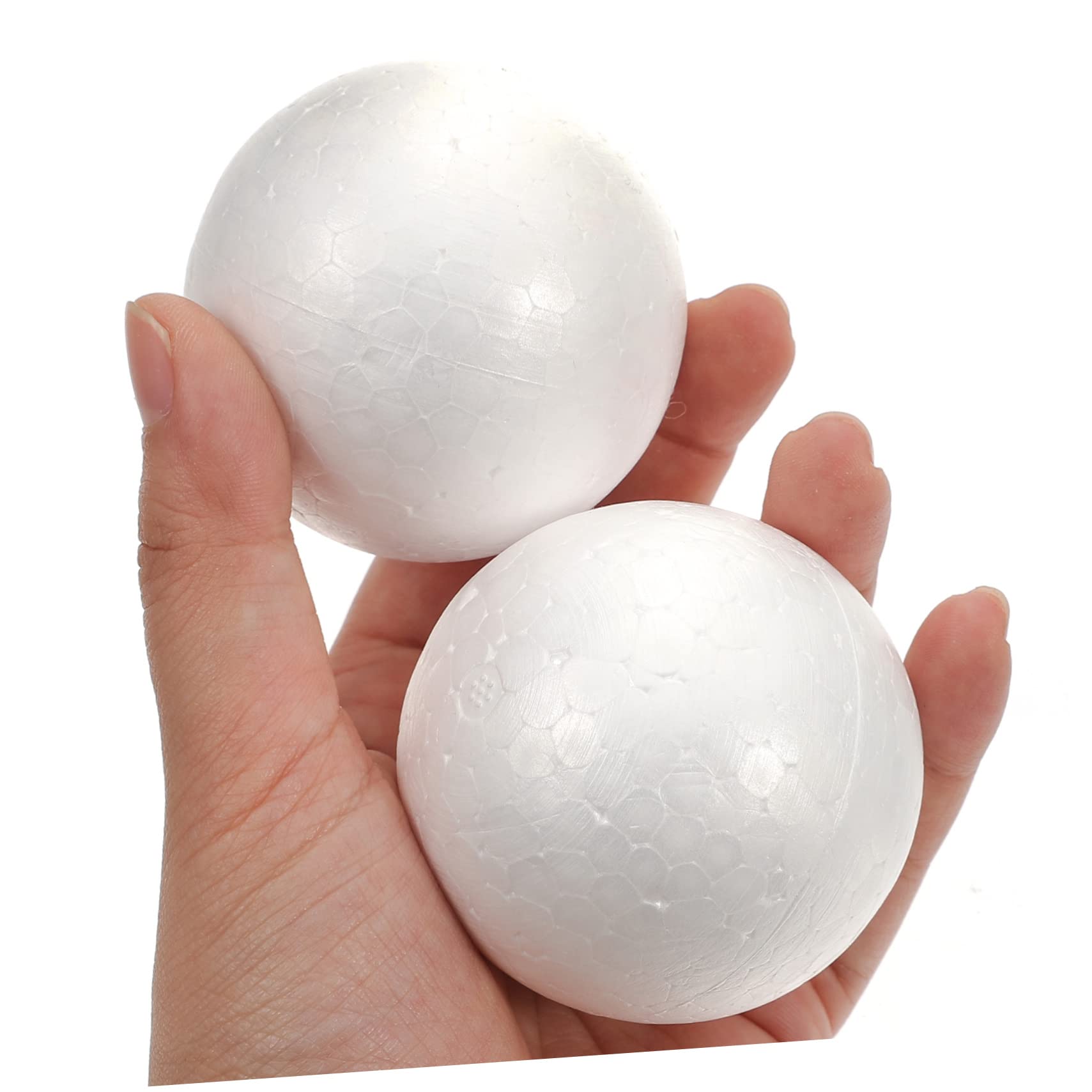 Homoyoyo 100 Bolas Redondas de Poliestireno de Espuma para Manualidades, Pintables y Lijables, Ideales para Decoración de Árboles de Navidad y Proyectos Escolares
