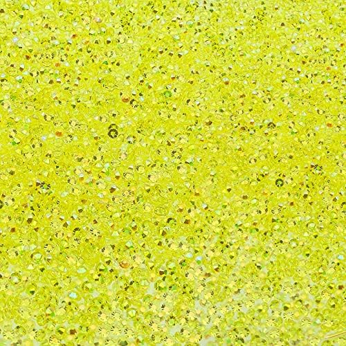 Daiyifiy 4000pcs AB Color Resin Rhinestone Transparent Flatback Jelly Resin Rhinestones Bling Glitter Diamond Stone for Nails Decoration Crafts Eye Makeup Clothes Shoes Vases (3/4MM, Yellow)