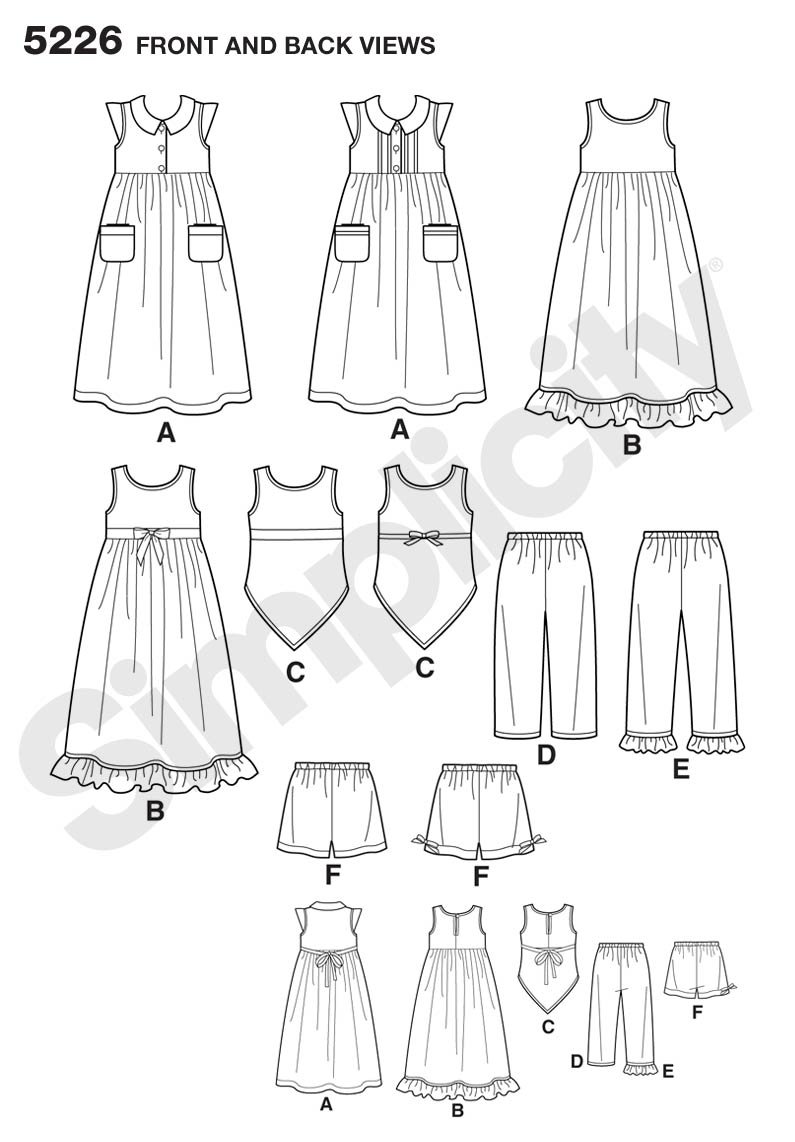 Simplicity 5226 Schnittmuster Kinderbekleidung