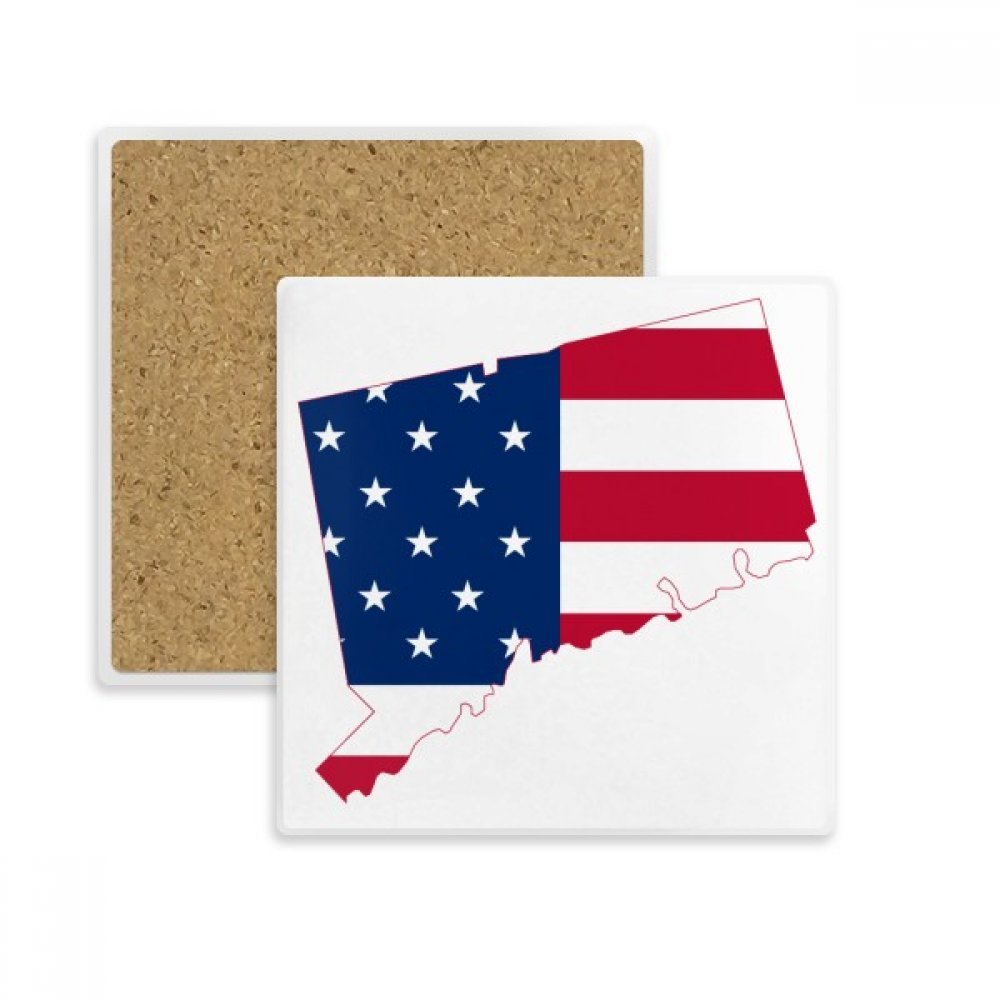 Dessous de verre cadeau original Connectic USA lot de 2 pièces carrées en pierre pour les passionnés