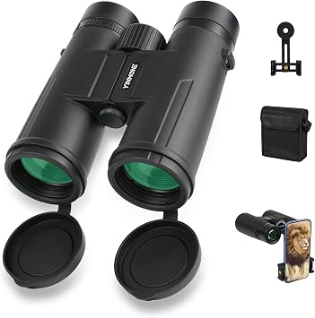 HD 12x42 Waterproof Binoculars Adult High Power BAK4 FMC Lens&Phone Adapter
