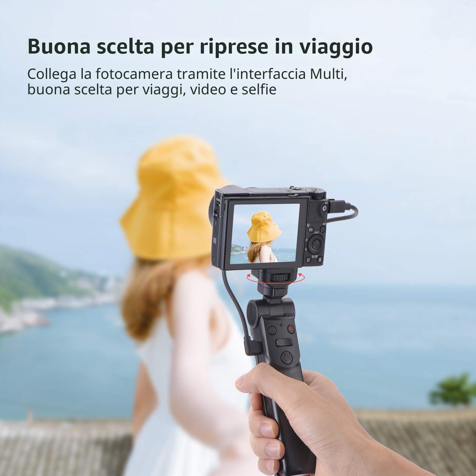 Newmowa Portable Remote Control Mini treppiede impugnatura per scatti a mano per Sony ZV1 RX100 VII M1 M2 M3 M4 M5 M6 M7 A6000 a6100 a6300 A6400 A6500 A6600