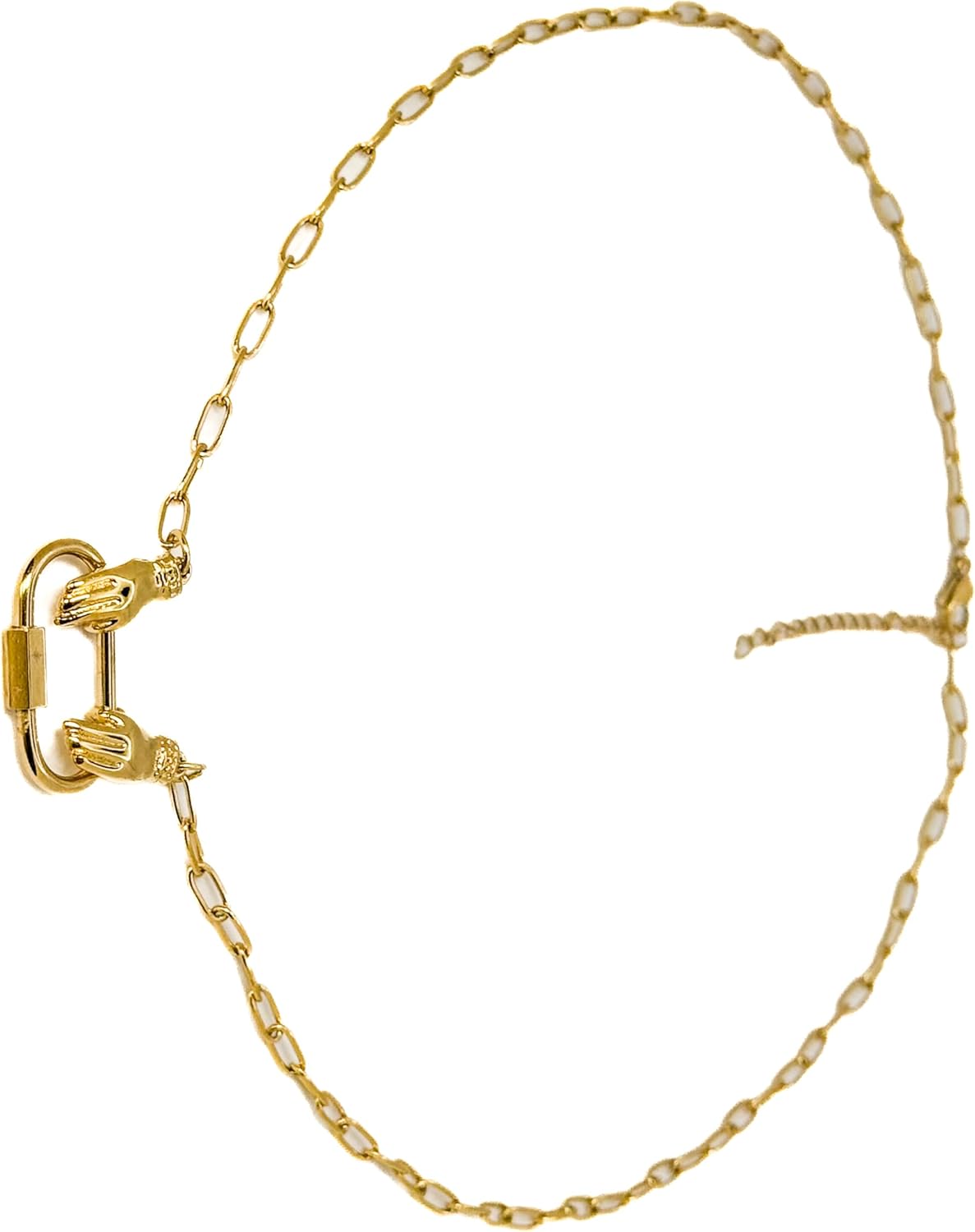 Elegant Stainless Steel Necklace with Hand Clasp, 18K PVD Gold Plated, 45cm Chain with 5cm Extension - Image 2