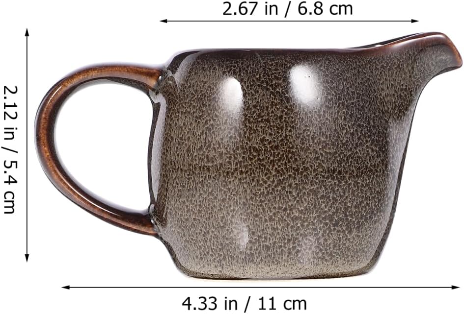 ABOOFAN Ceramic Creamer Pitcher with Handle and Spout Small Milk Pitcher for Coffee Tea Syrup and Cream Serving 4.33 X 2.67 X 2.12 in 1 X Ceramic
