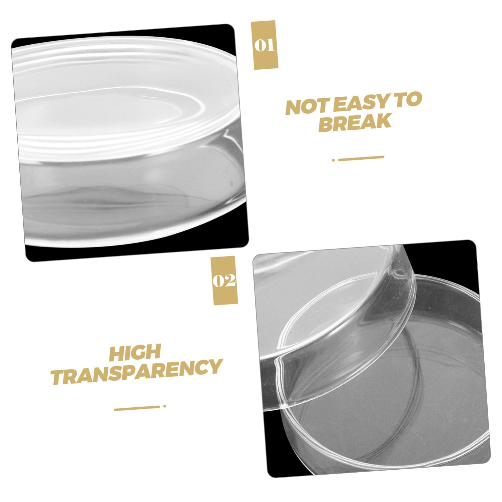 Veemoon 10stücke Glas-petrischalen für Labor mit Deckel aus Borosilikatglas für Sterile Kultur Mikrobiologische Untersuchung und Beimpfung