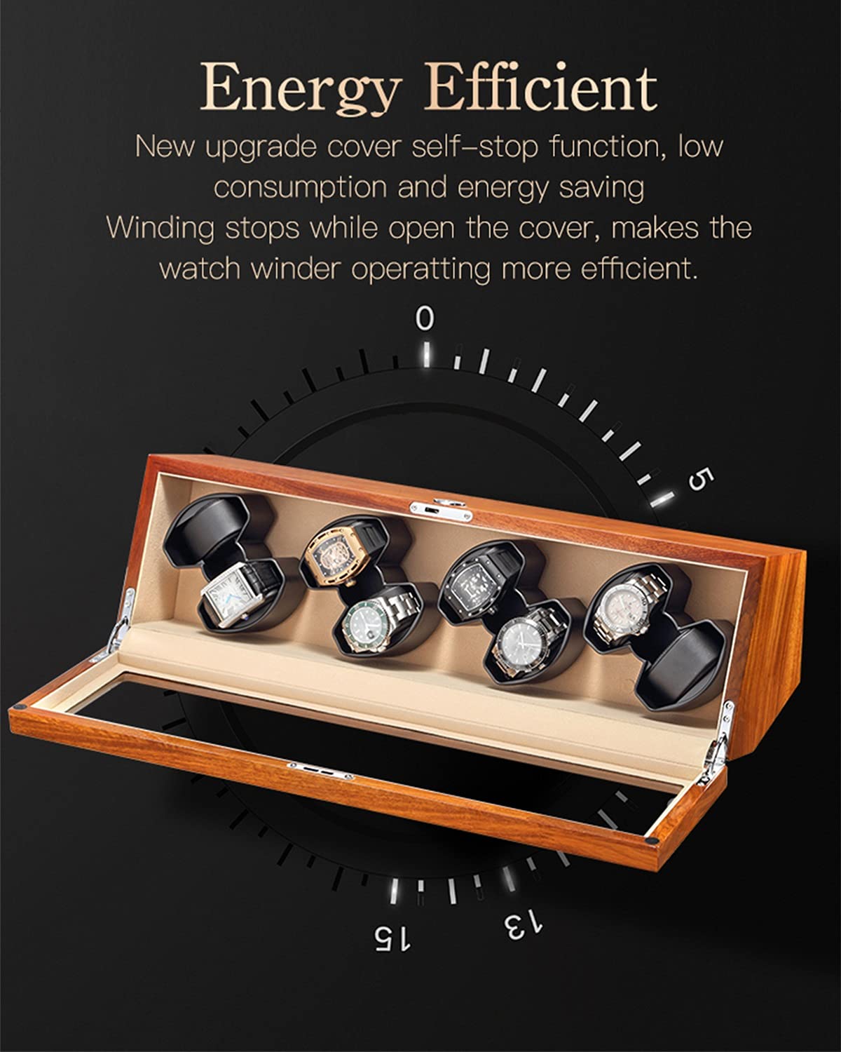 Uhrenaufbewahrungsbox aus Holz für 8 automatische mechanische Uhren, klassisch, aus schwarzem PU-Leder/beigem Flanell, luxuriöse Aufbewahrungsbox, Schwarz-8+0, Beige-8+0,，Beige-8+0