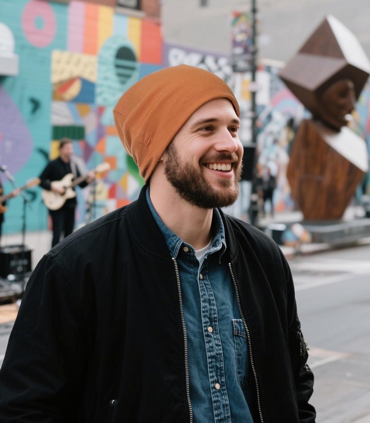 Slouchy Beanie for Women Men, Cotton Knit Winter Warm Beanies Hat, Windproof, Lightweight, Slouch Knitted Skull Cap - Image 5