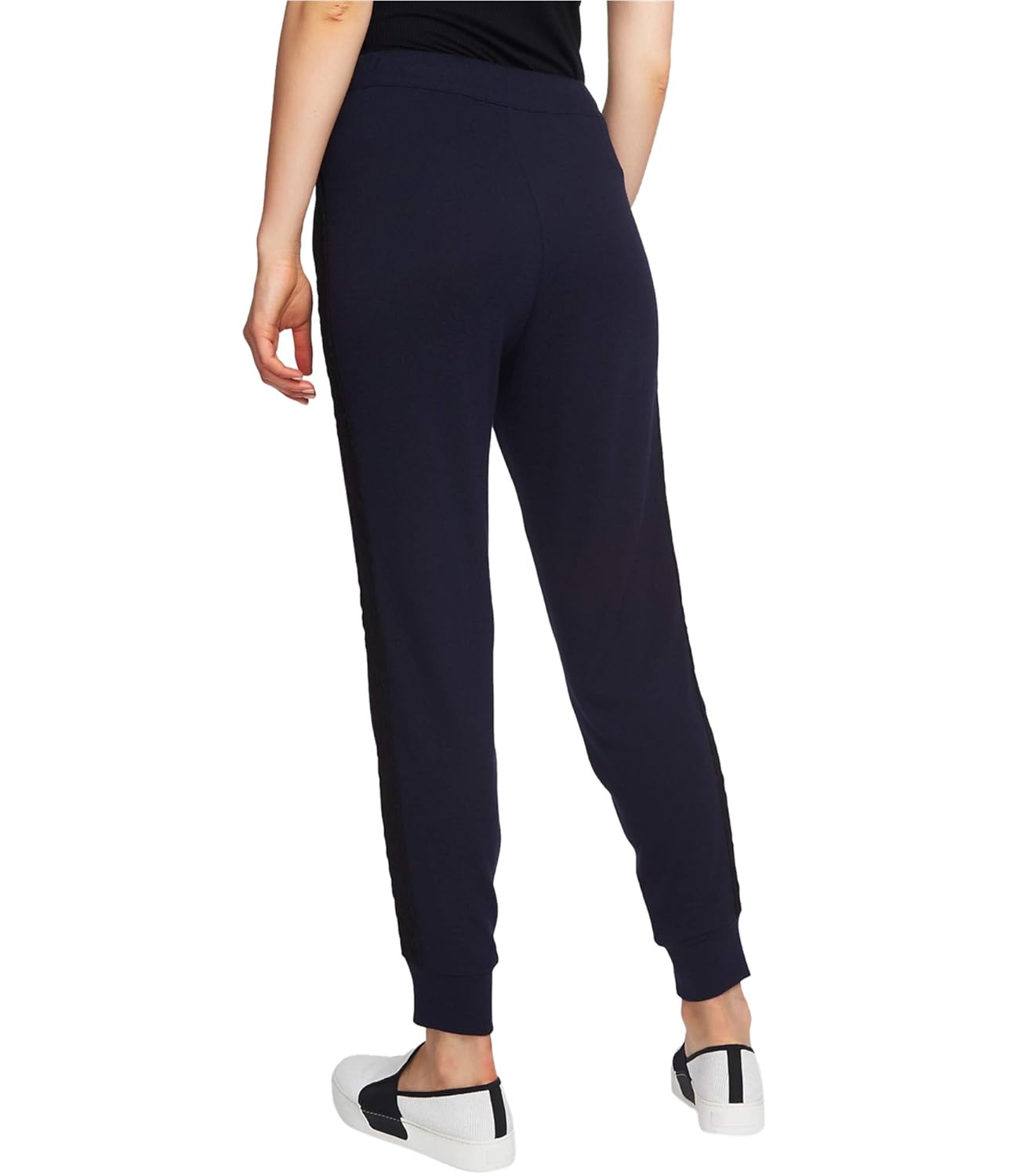 1 STATE Womens Lace Trim Casual Jogger Pants Blue Small