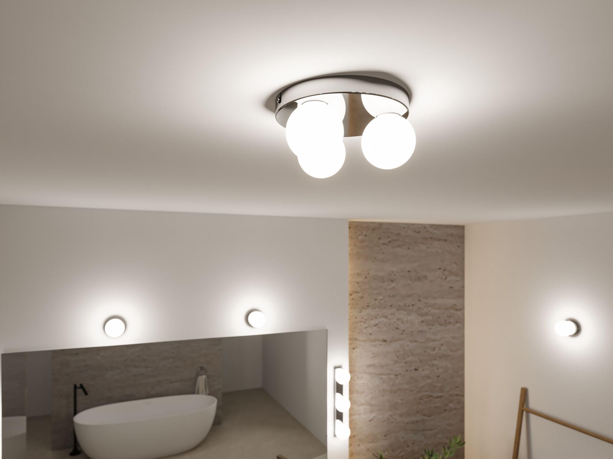 Paulmann 71062 Deckenleuchte Selection Bathroom Gove IP44 G9 230V max. 3x20W dimmbar Chrom, Satin Badleuchte - ohne Leuchtmittel